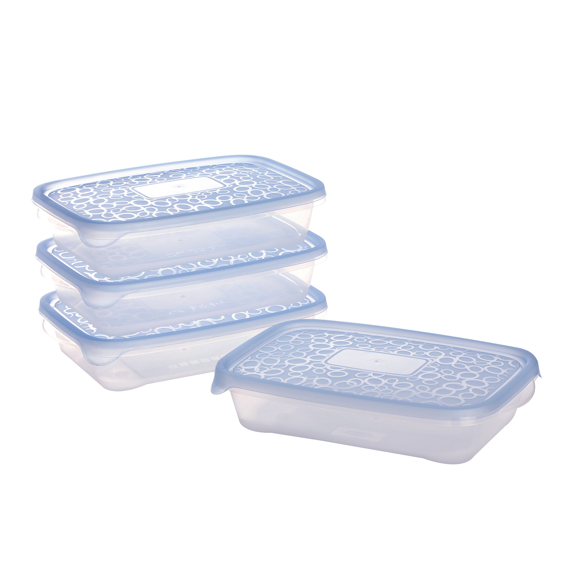 5 boîtes carrées 1,1L en plastique