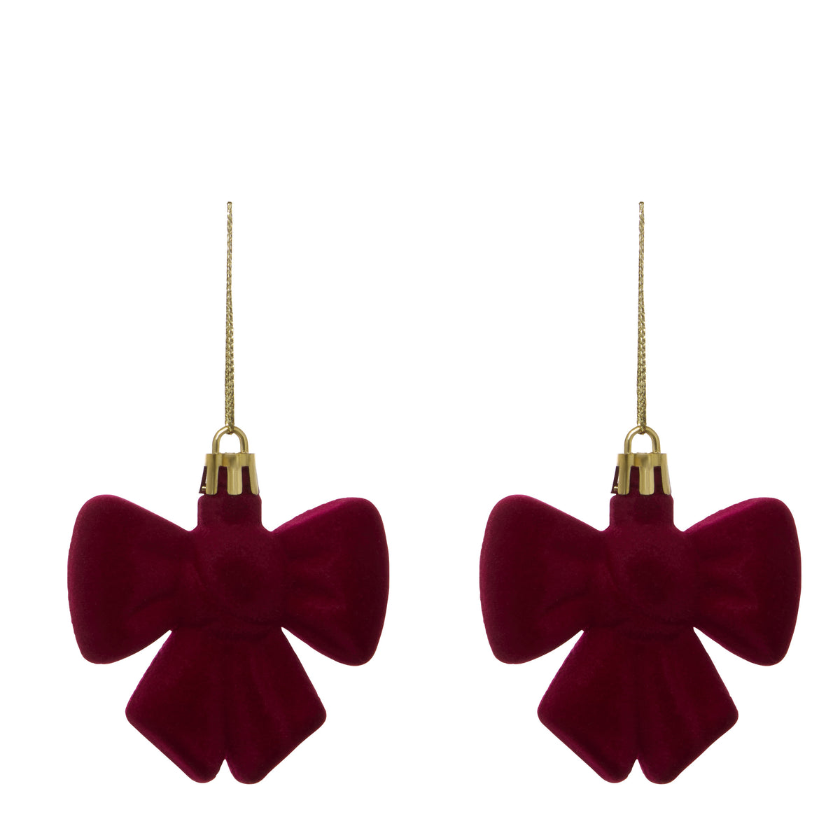 Lot de 2 suspension de Noël nœud rouge 6 cm