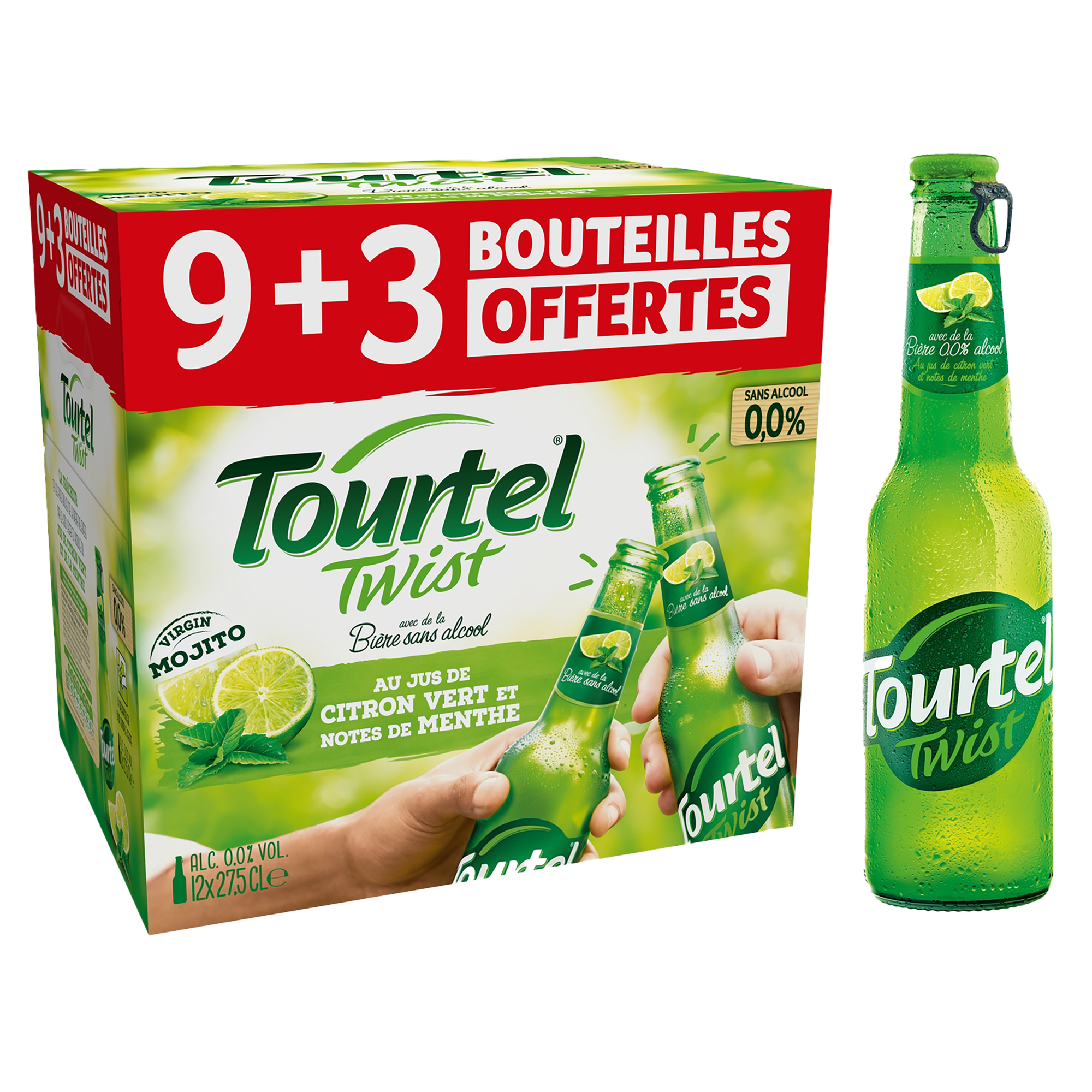 9 + 3 bouteilles de Tourtel Twist citron vert et menthe