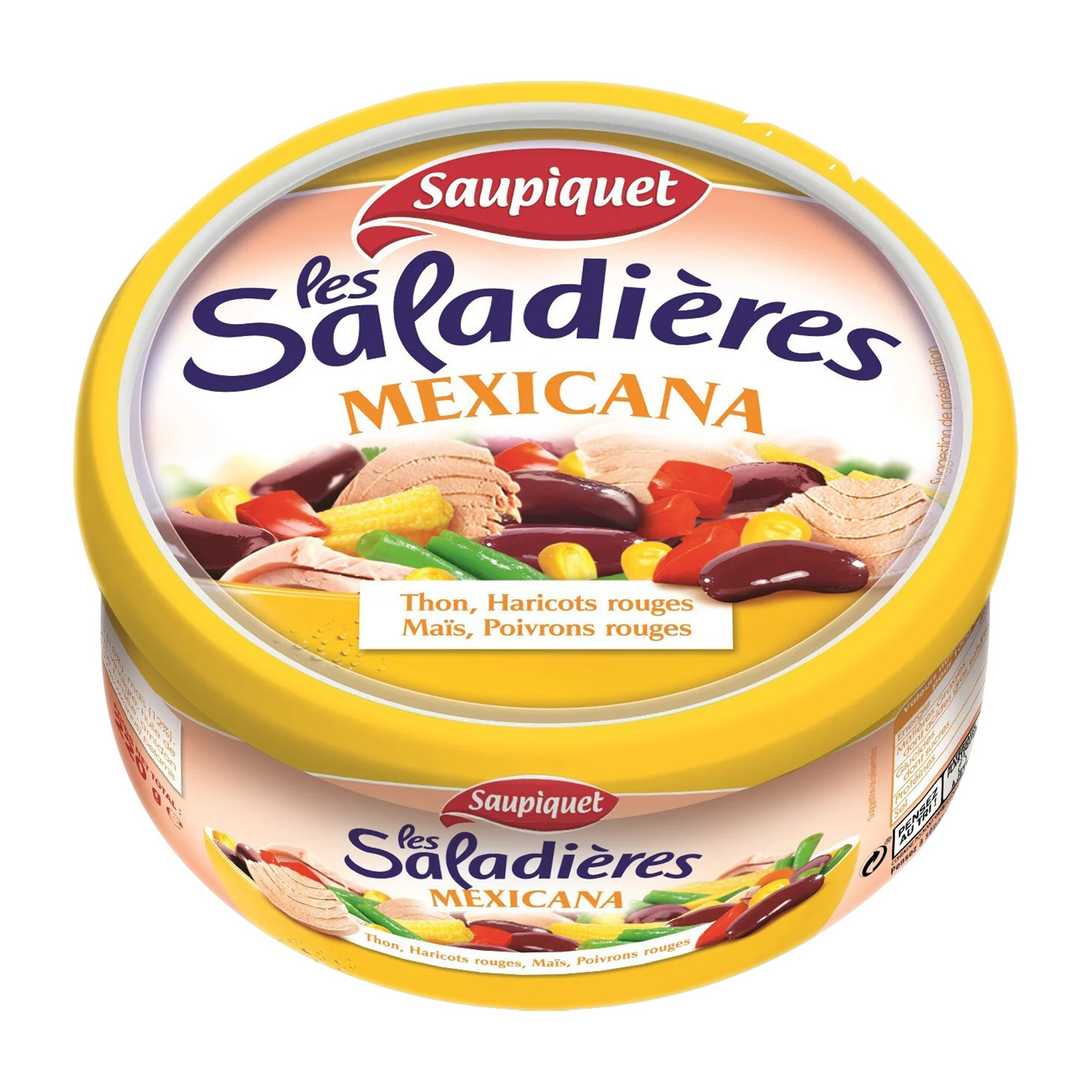 Les saladières mexicana Thon, haricots rouges, maïs, poivrons rouge