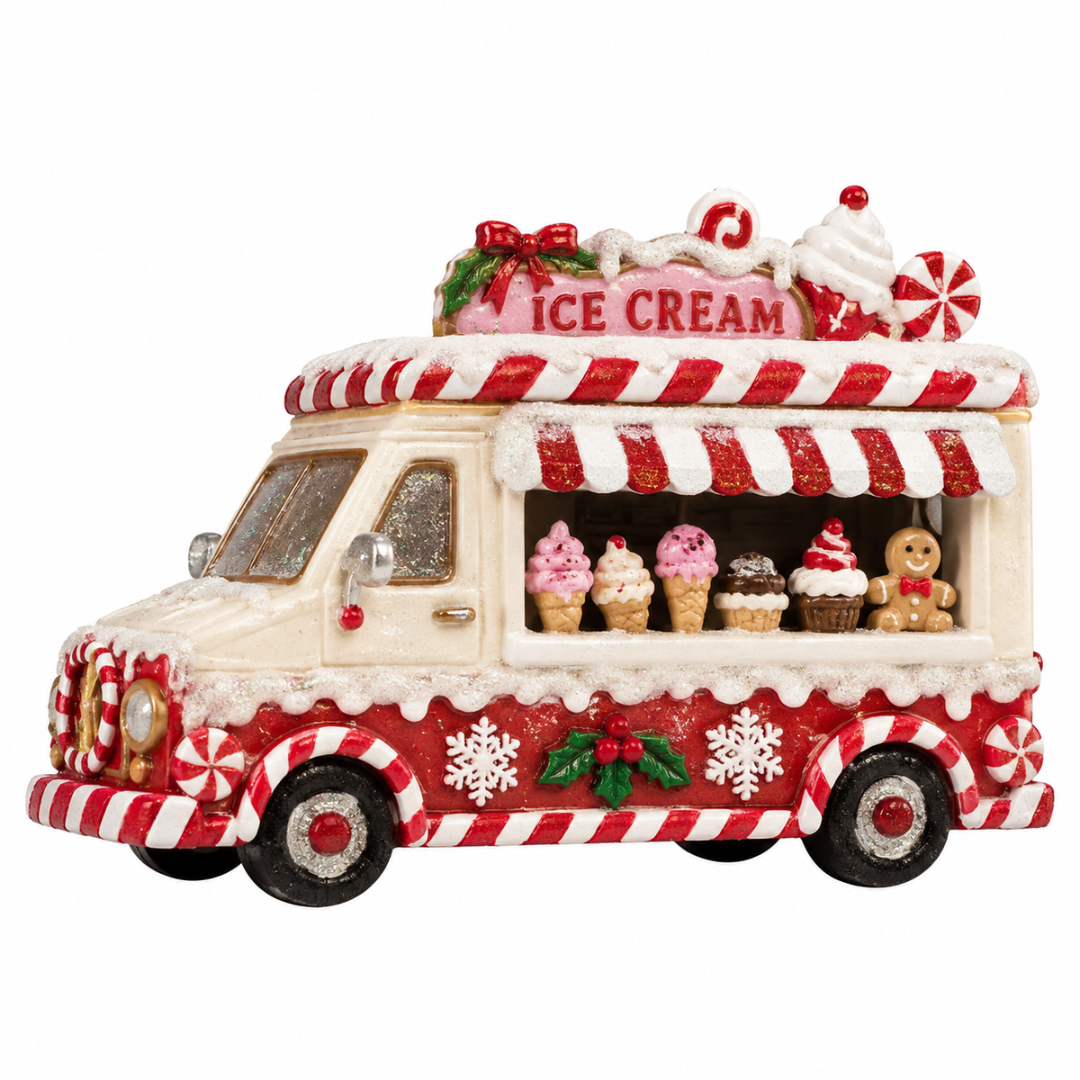 Camion de Noël en bois à LED