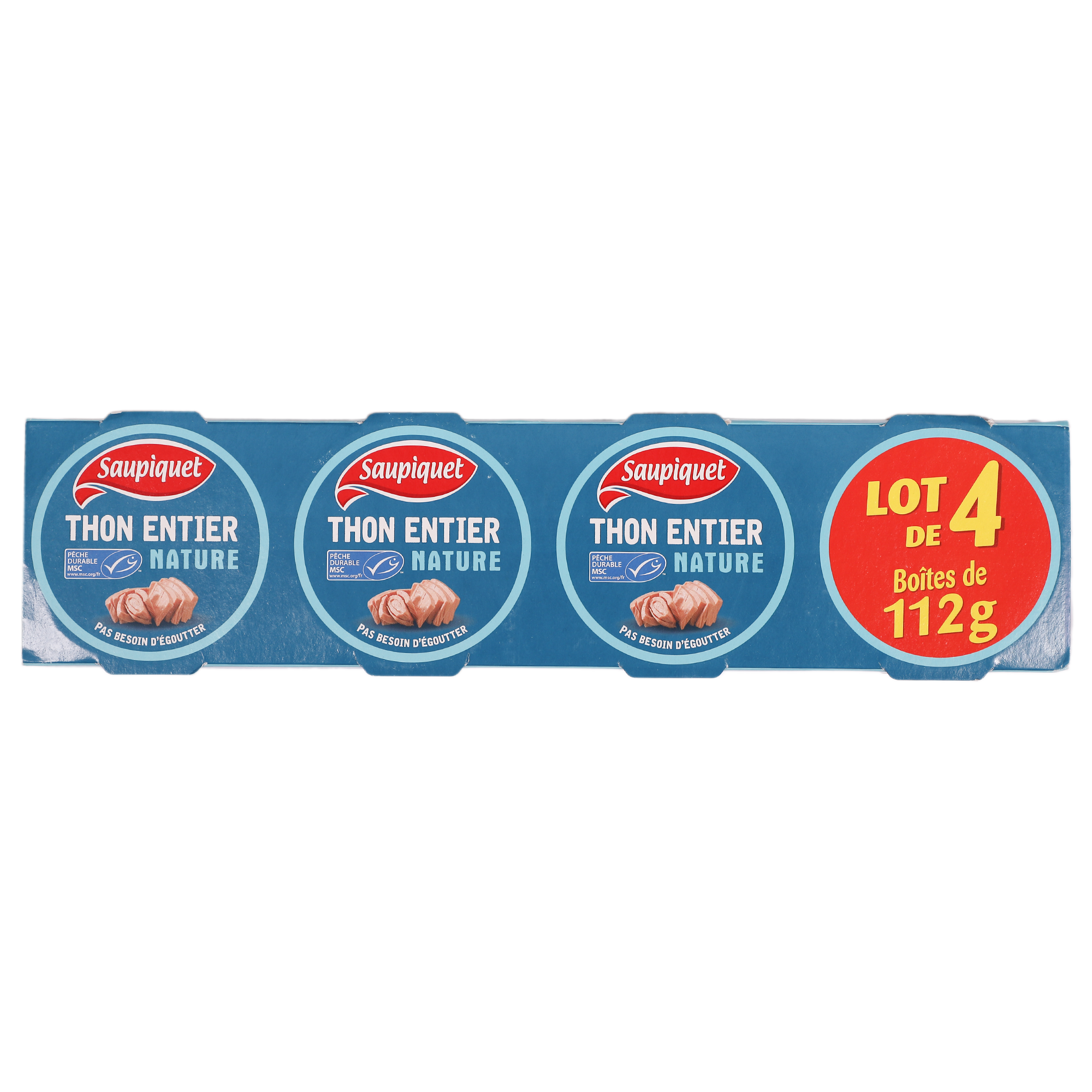 Lot de 4 boîtes de thon entier nature