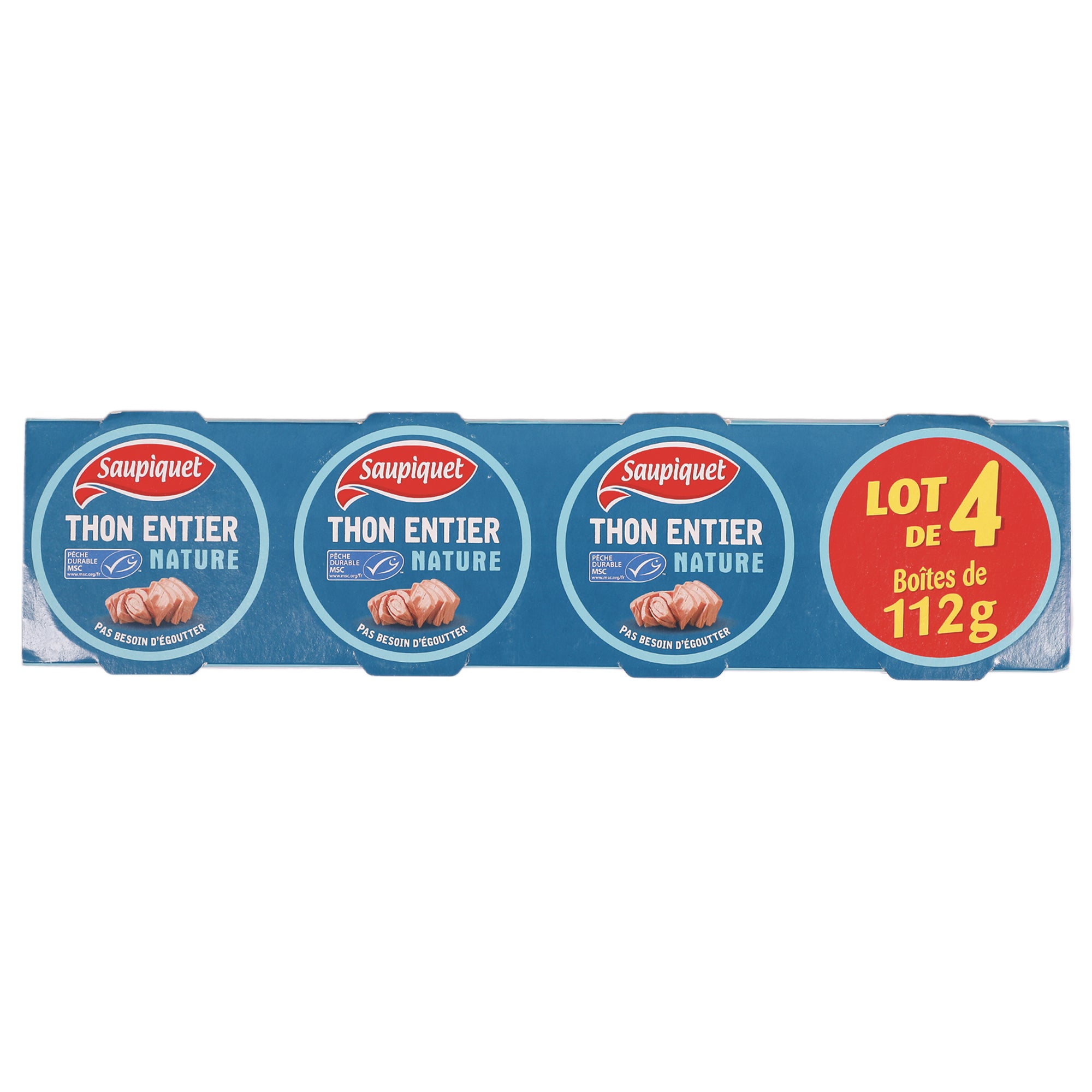 Lot de 4 boîtes de thon entier nature
