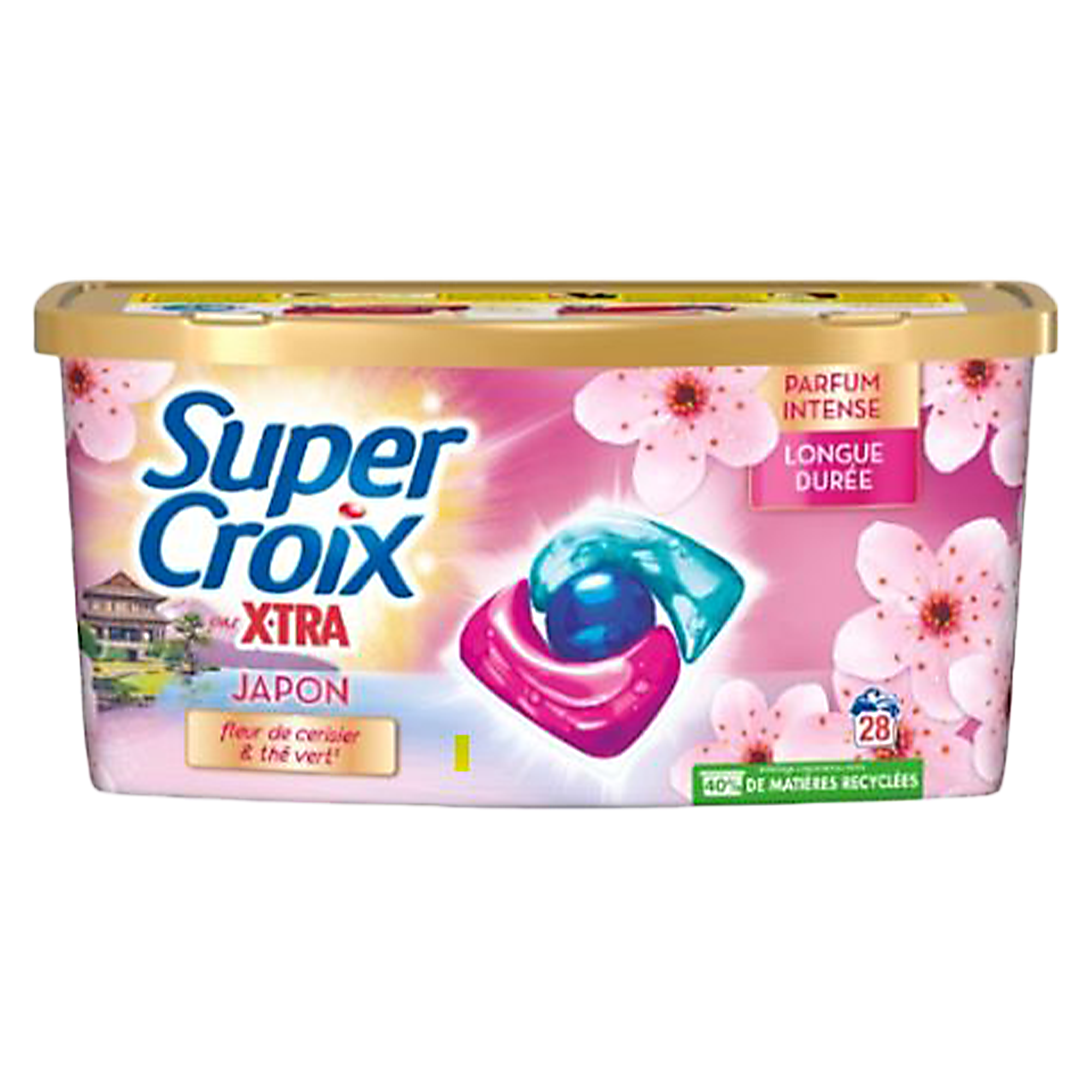 28 capsules lessive Japon fleur de cerisier et thé vert parfum intense