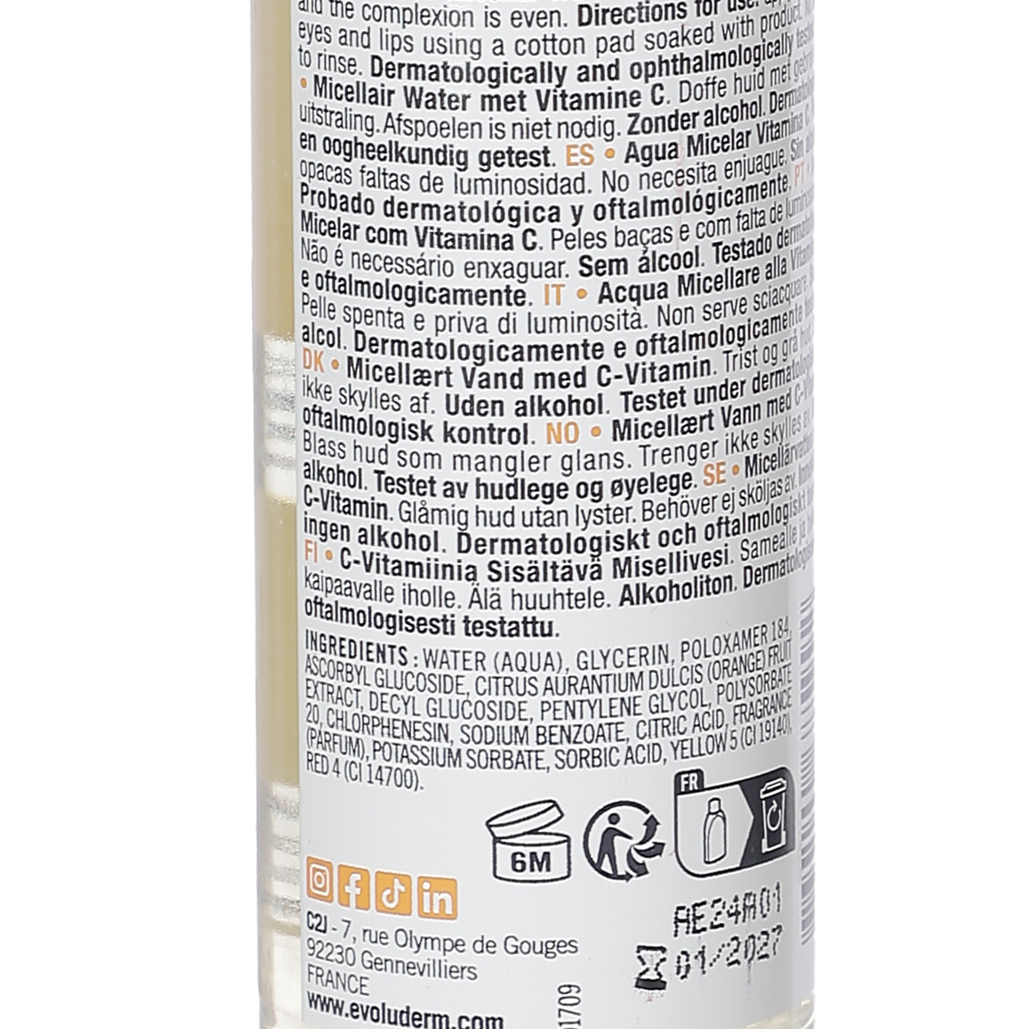 Eau micellaire vitamine C