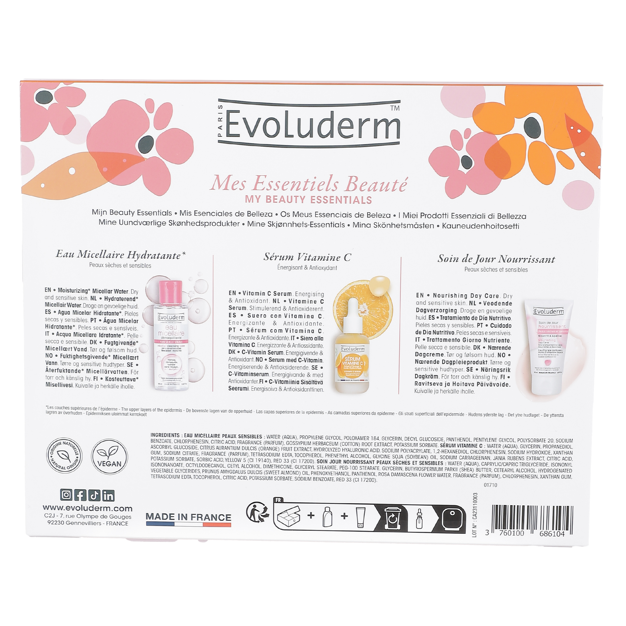 Coffret eau micellaire + sérum vitamine C + Soin de jour
