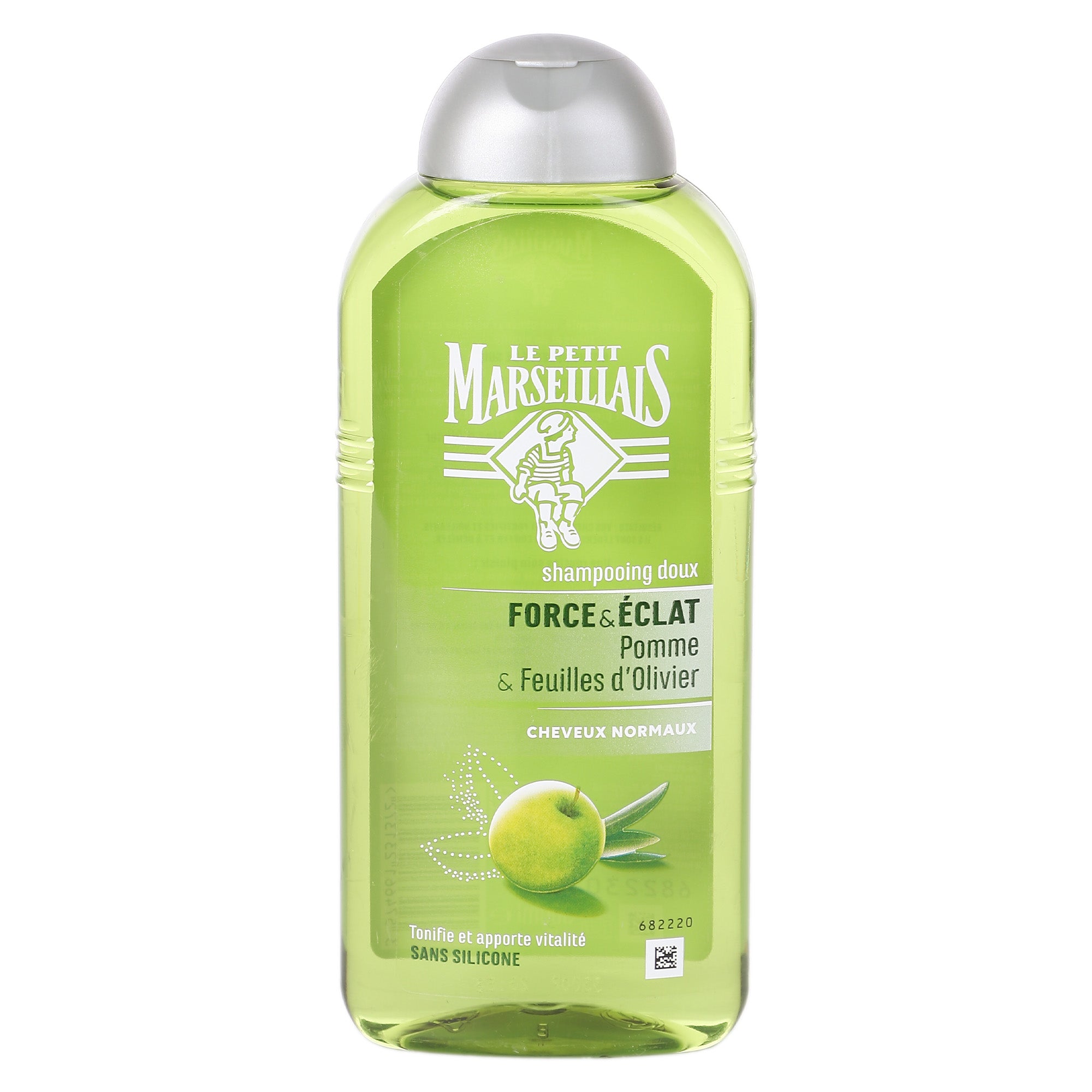 Shampoing force et éclat aux extraits de pomme et de feuilles d'oliviers