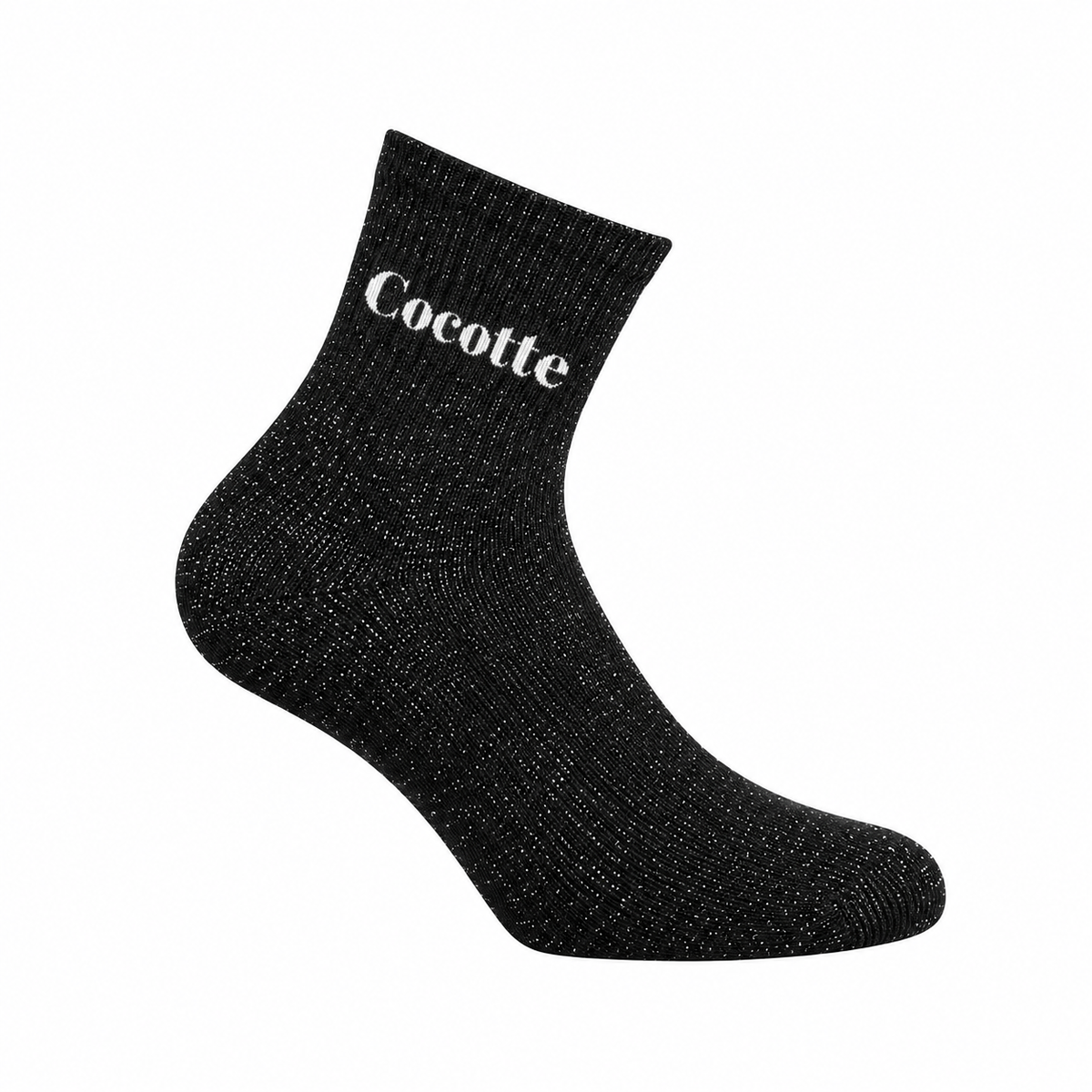 Paire de chaussettes fond lurex côtelées avec message Twinday – 37/41 - Bleu foncé