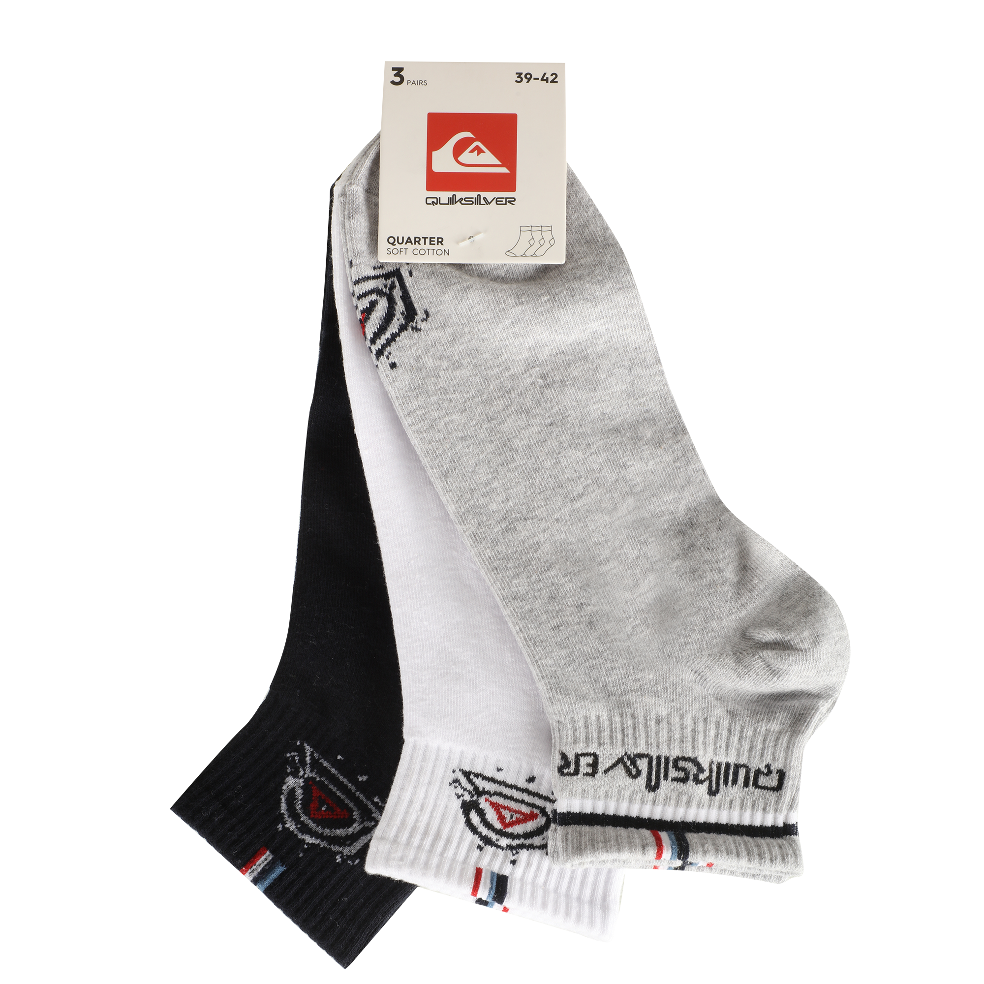 3 paires de chaussettes courtes tennis 39/46 - Gris