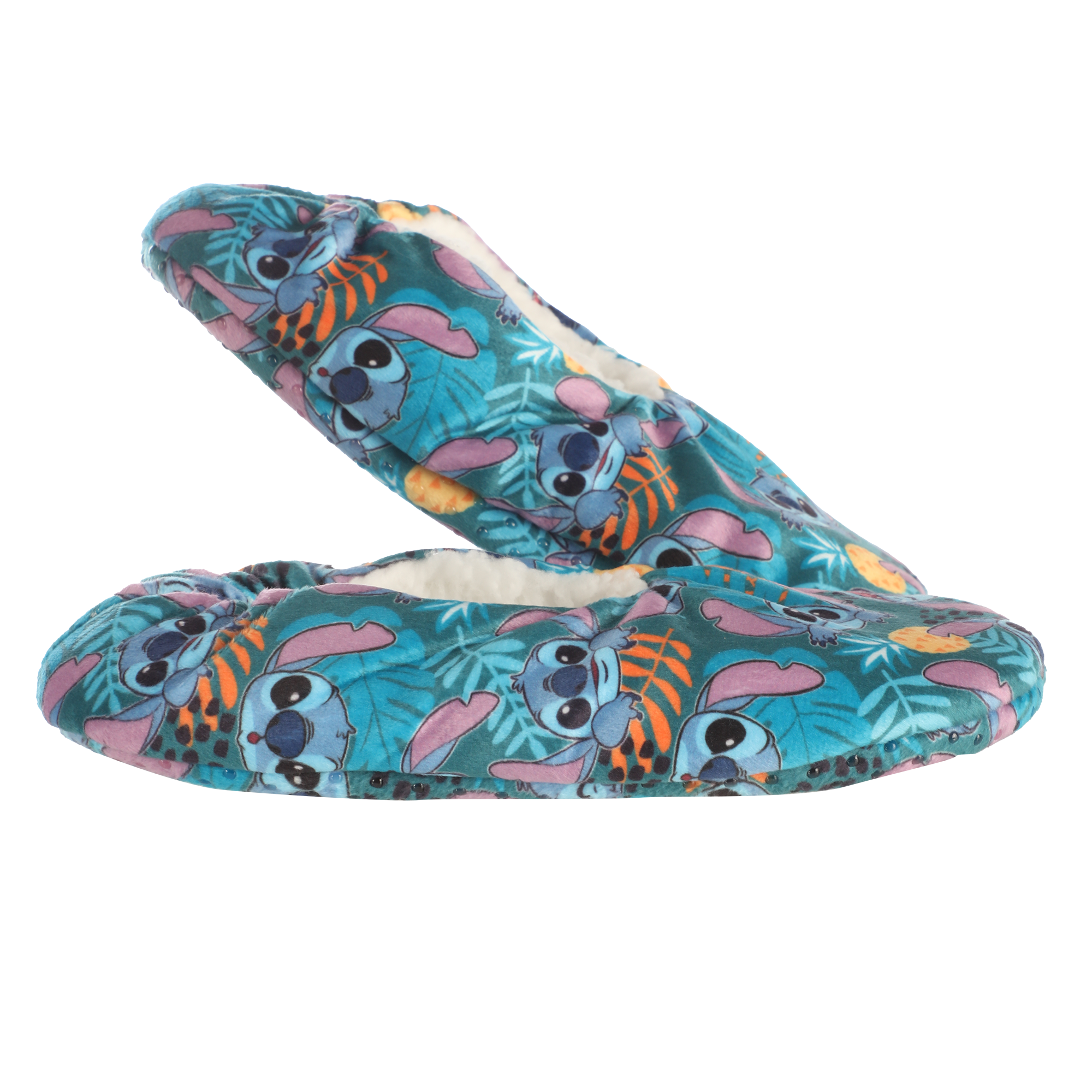Chaussons Stitch fourrés sherpa 27/35 - Bleu