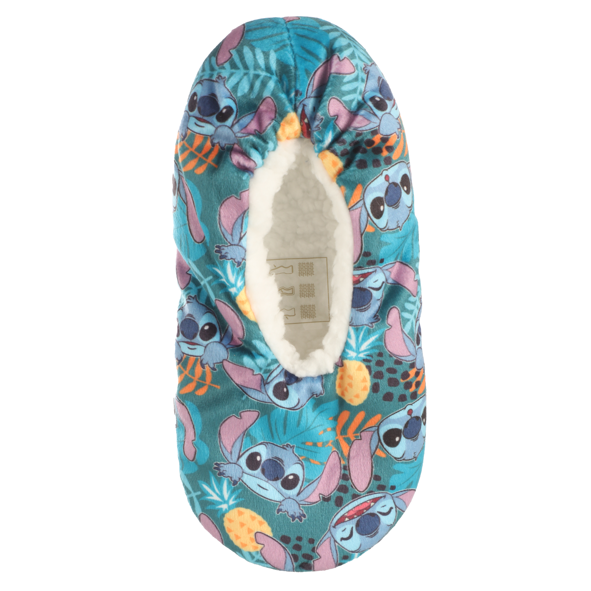 Chaussons Stitch fourrés sherpa 27/35 - Bleu