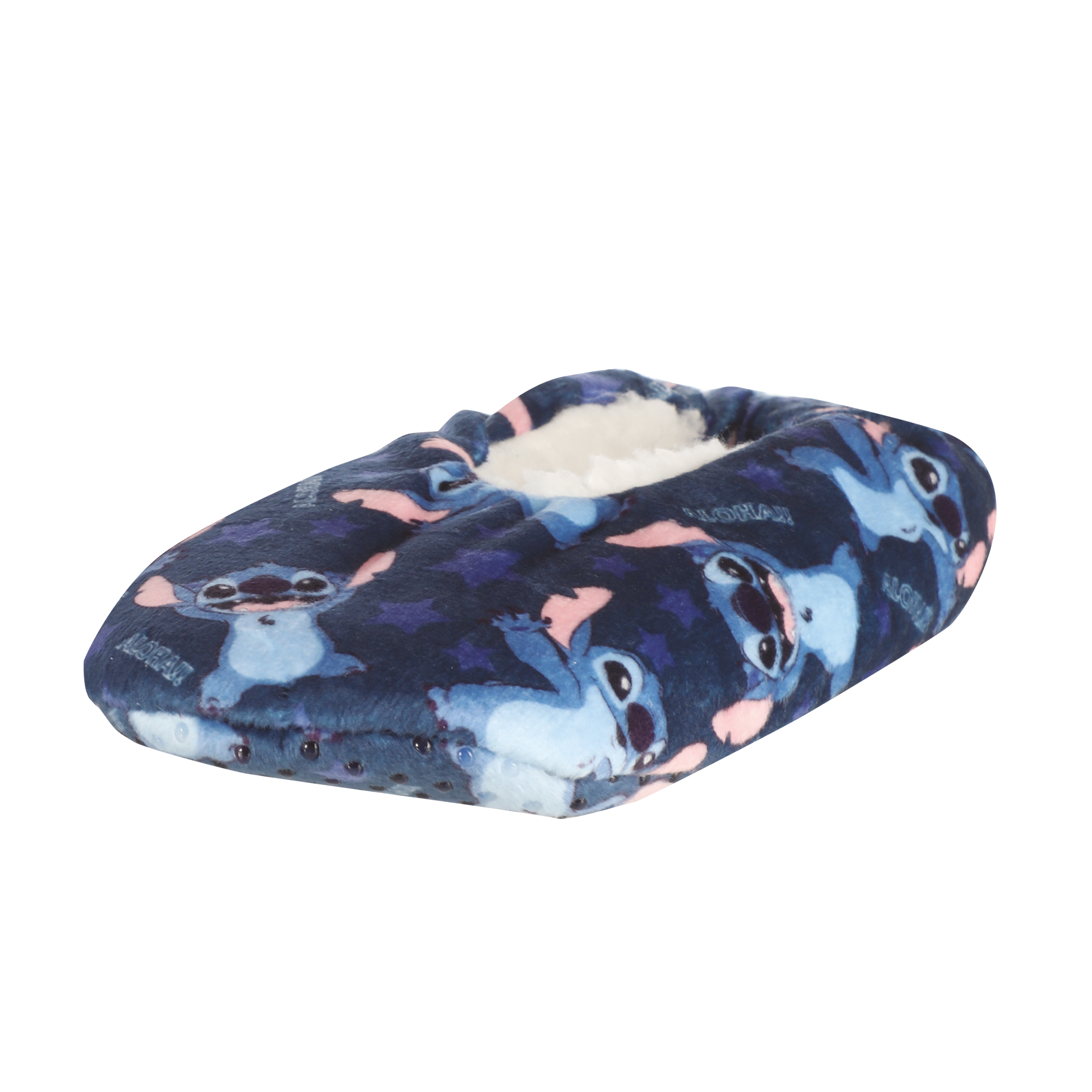 Chaussons Stitch fourrés sherpa 27/35 - Bleu foncé