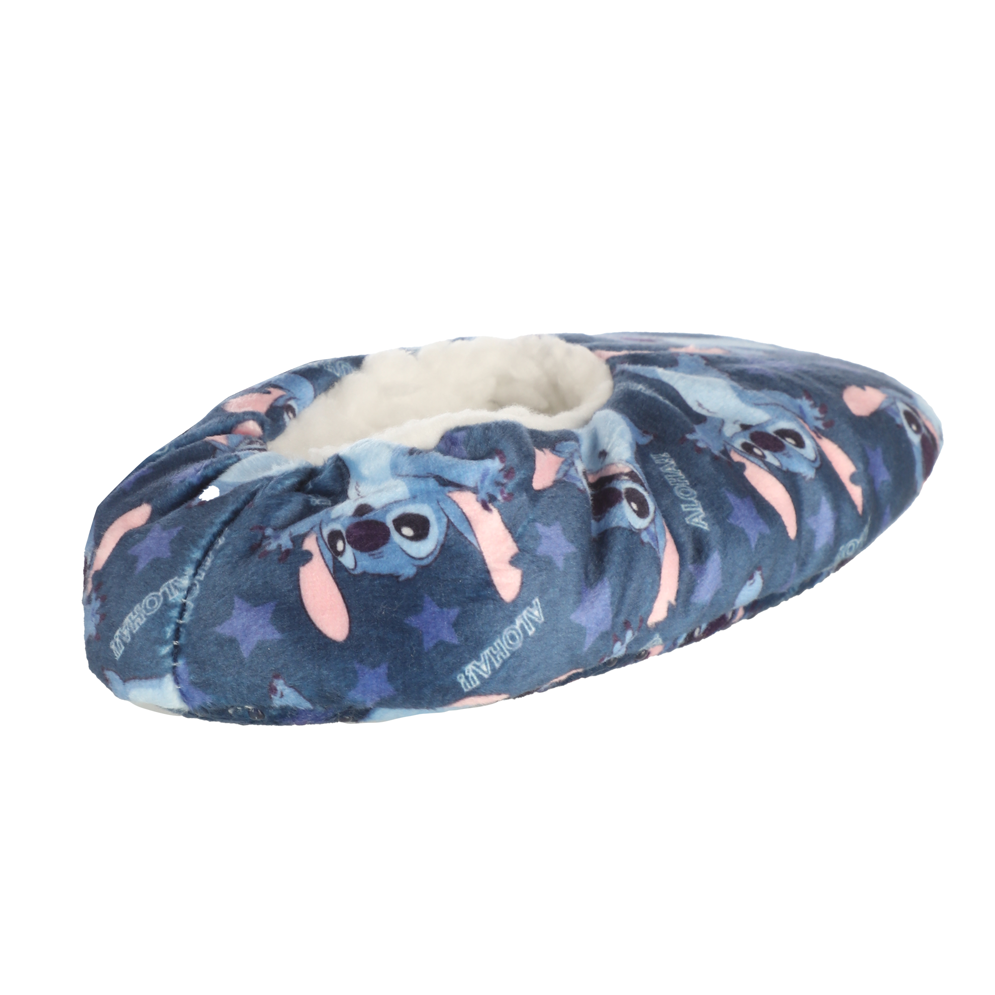 Chaussons Stitch fourrés sherpa 27/35 - Bleu foncé