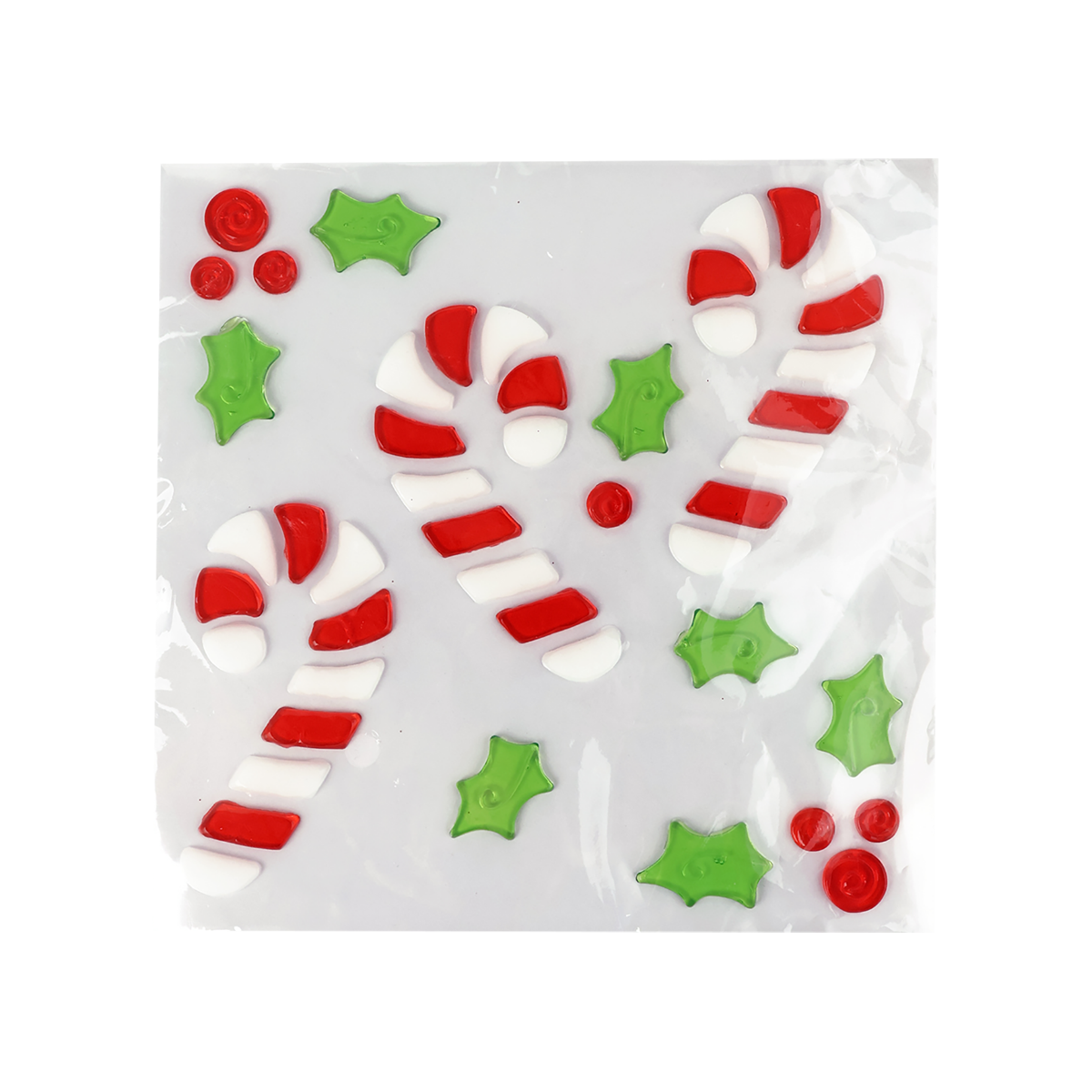 Sticker de Noël en tpr 2 motifs assortis – 25 × 19,5 cm - Blanc