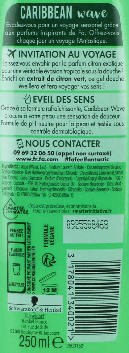 Gel douche island vibes caribbean wave citron fleur d'oranger