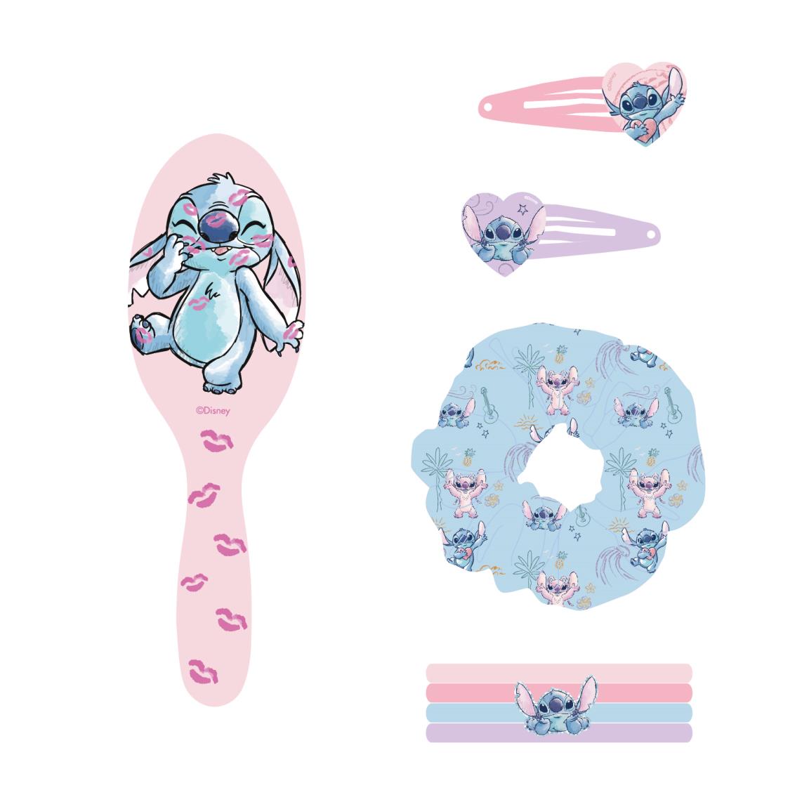 Coffret brosse à cheveux, élastique, barrettes et chouchou