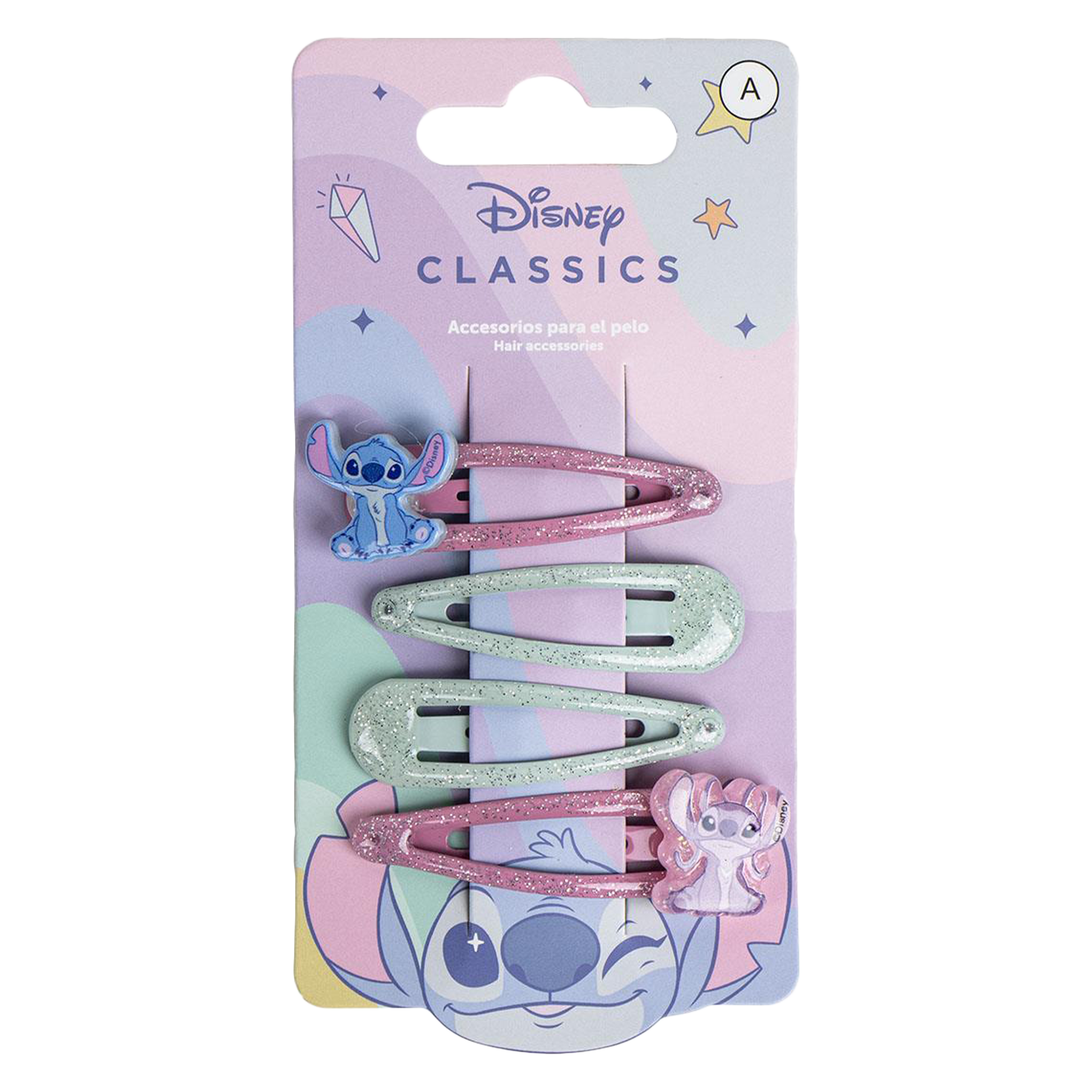 4 barrettes cheveux Lilo et Stitch
