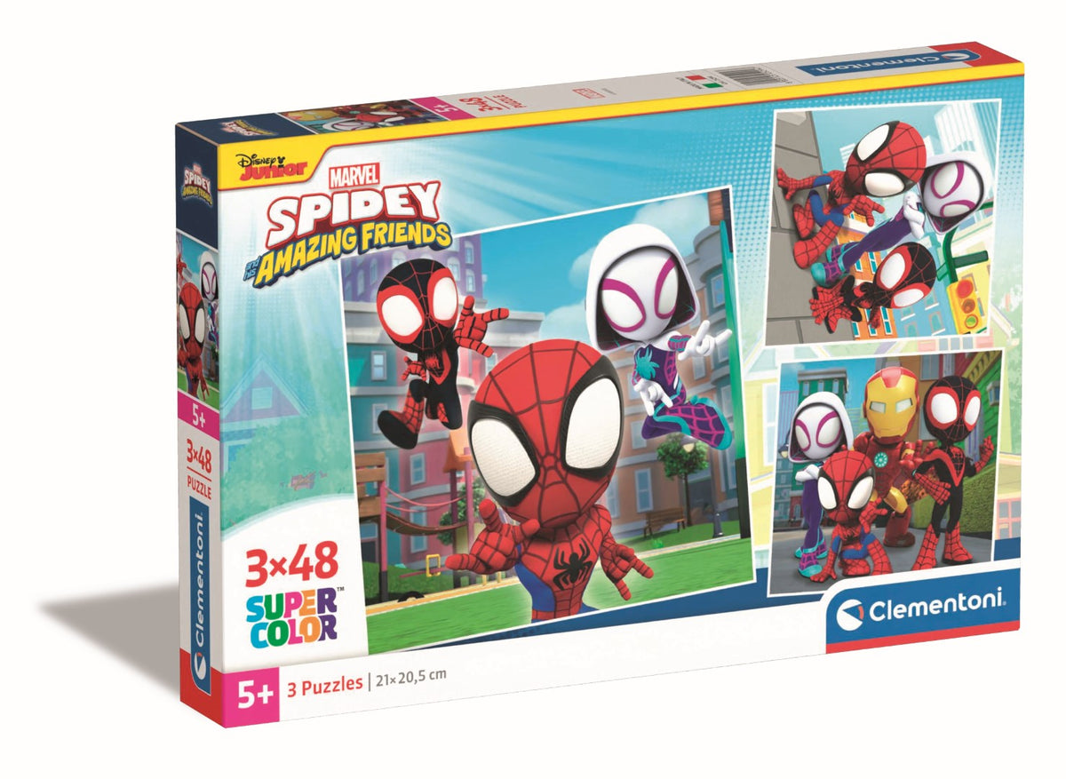 Lot de 3 puzzles Spider et ses amis extraordinaires Clementoni – 48 pièces chacun