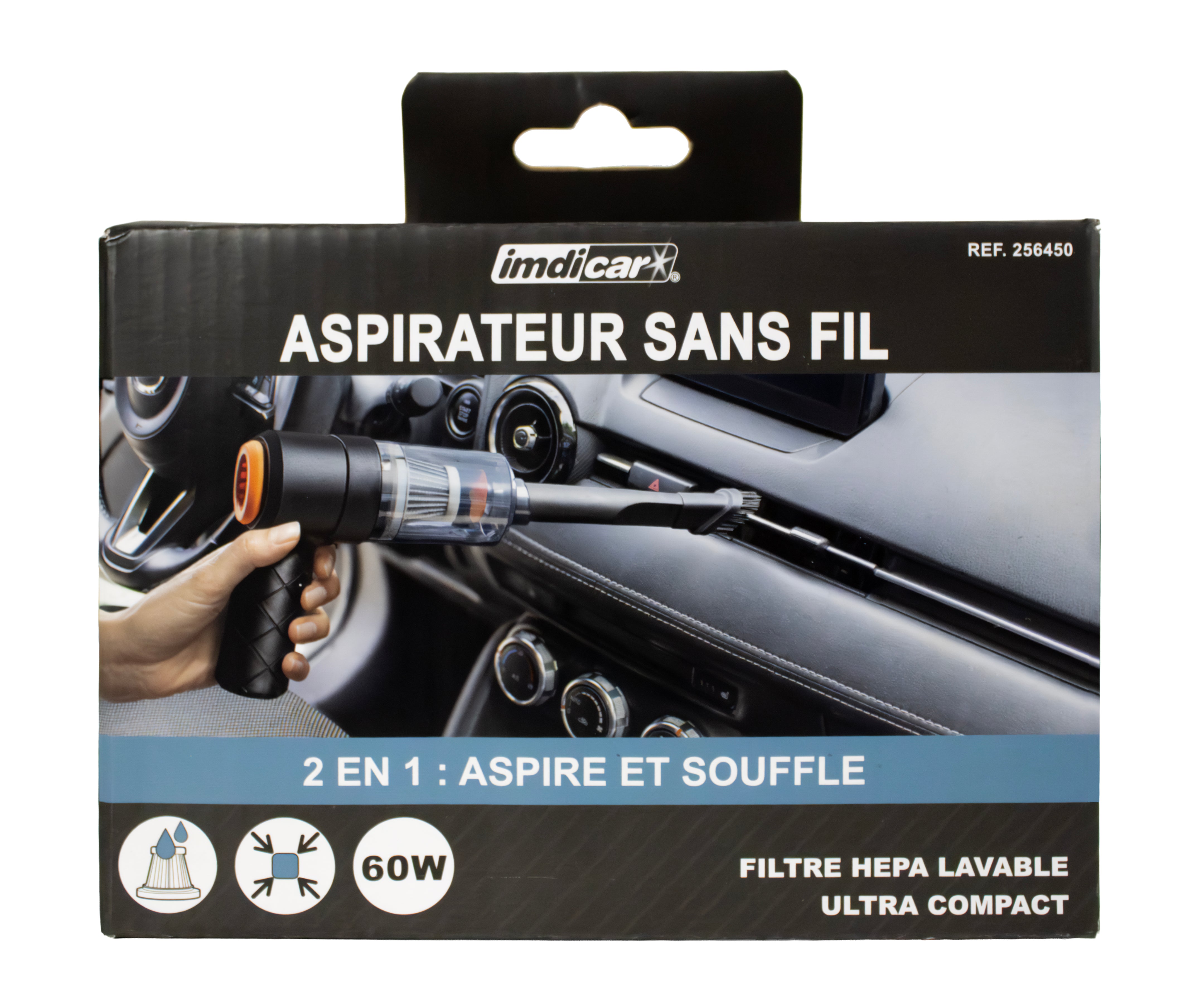 Aspirateur voiture sans fil 60W