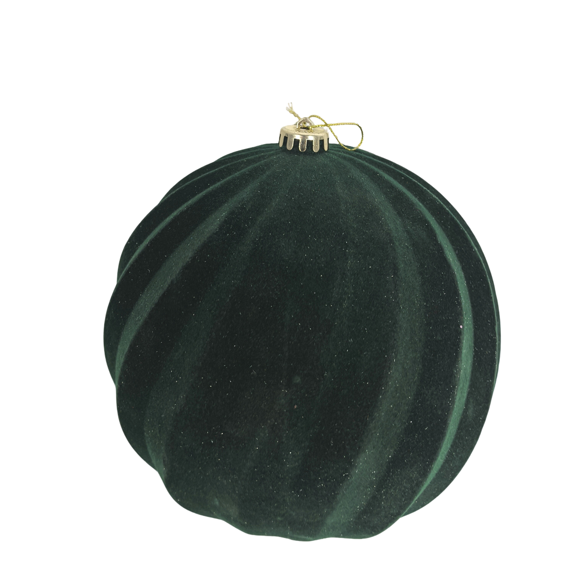 Boule de Noël velours vert – H. 20 cm