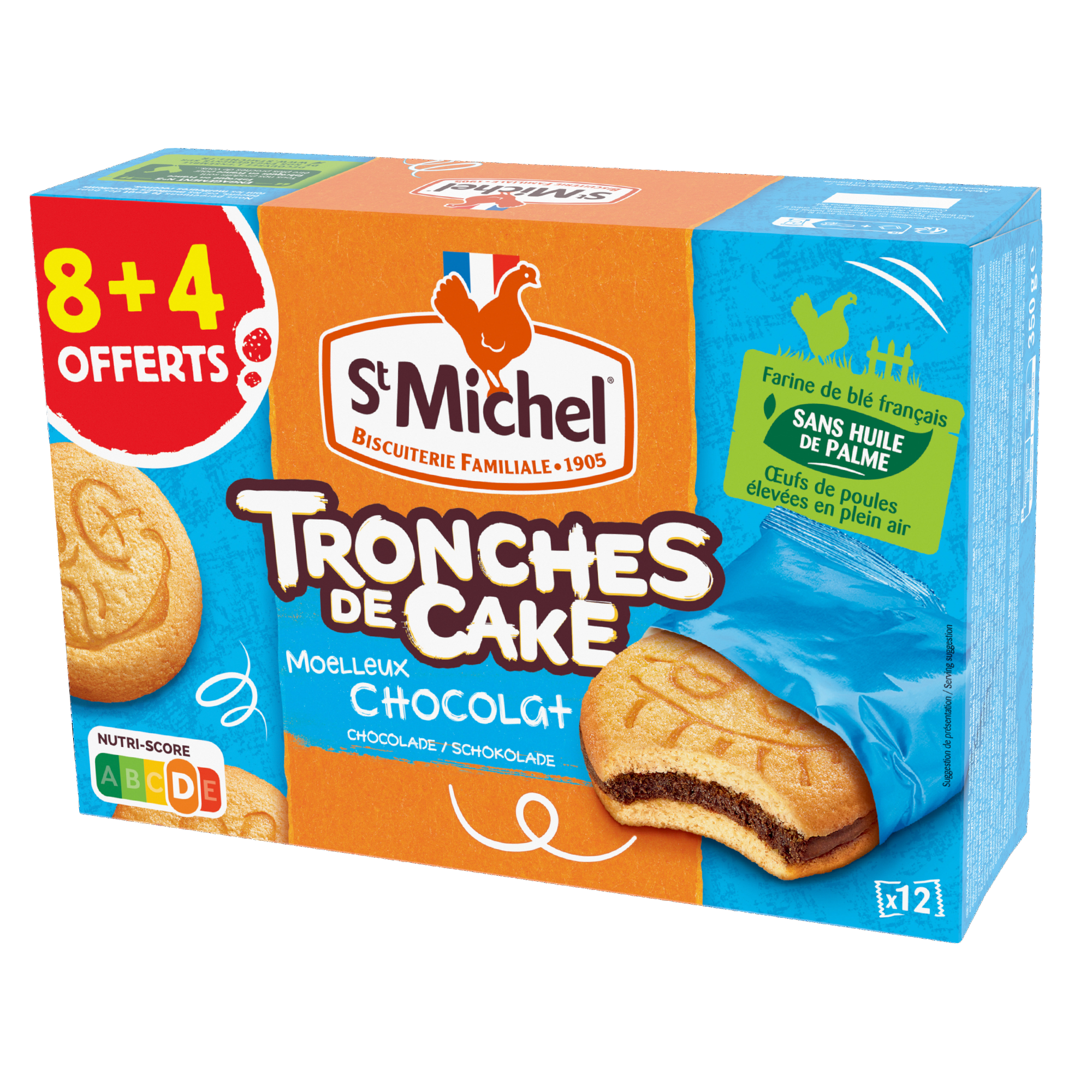 Tronches de cake gâteaux moelleux fourrés chocolat