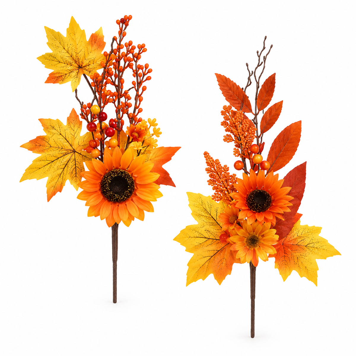 Pique décoratif d’automne en plastique – H. 35 cm
