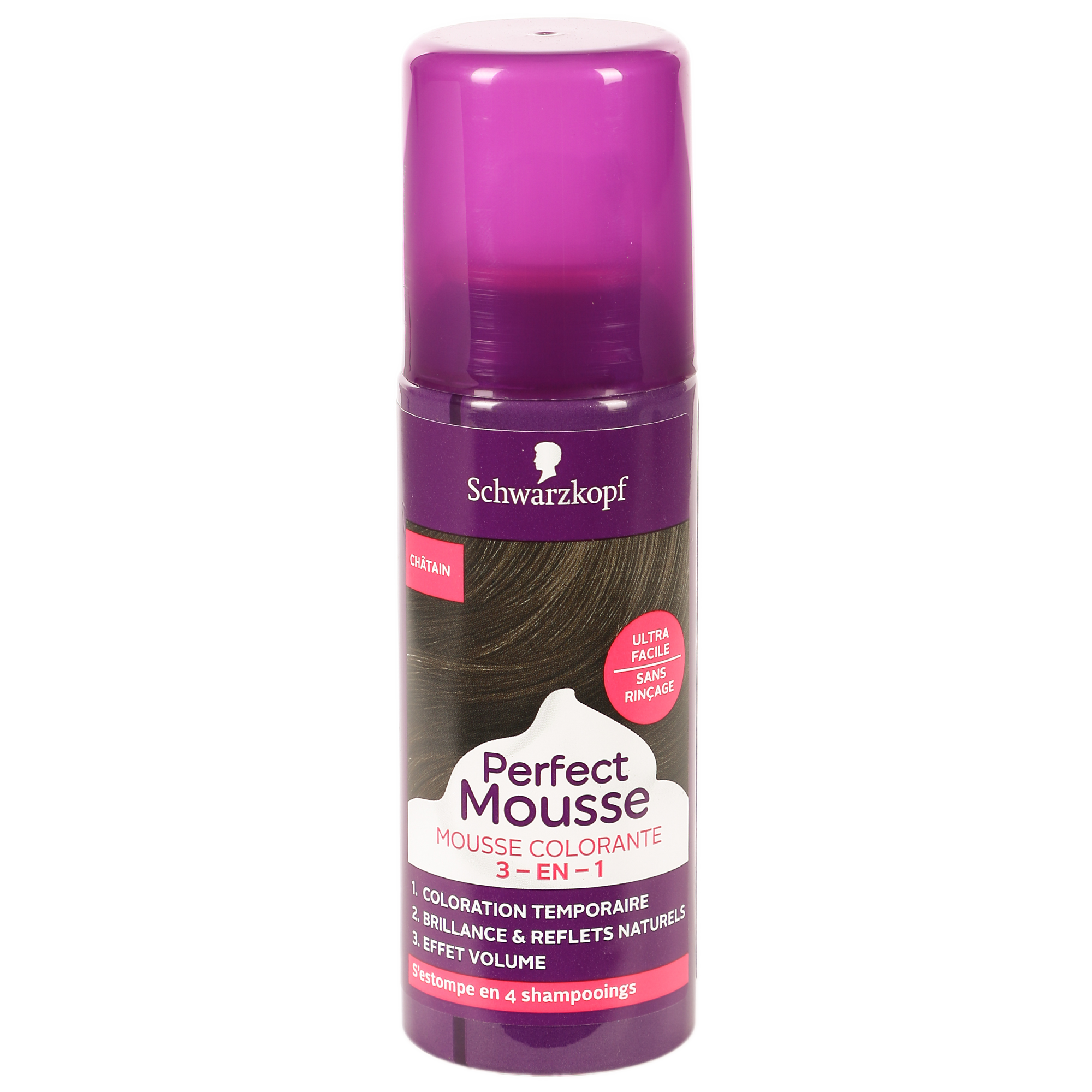 Mousse colorante 3 en 1 châtain