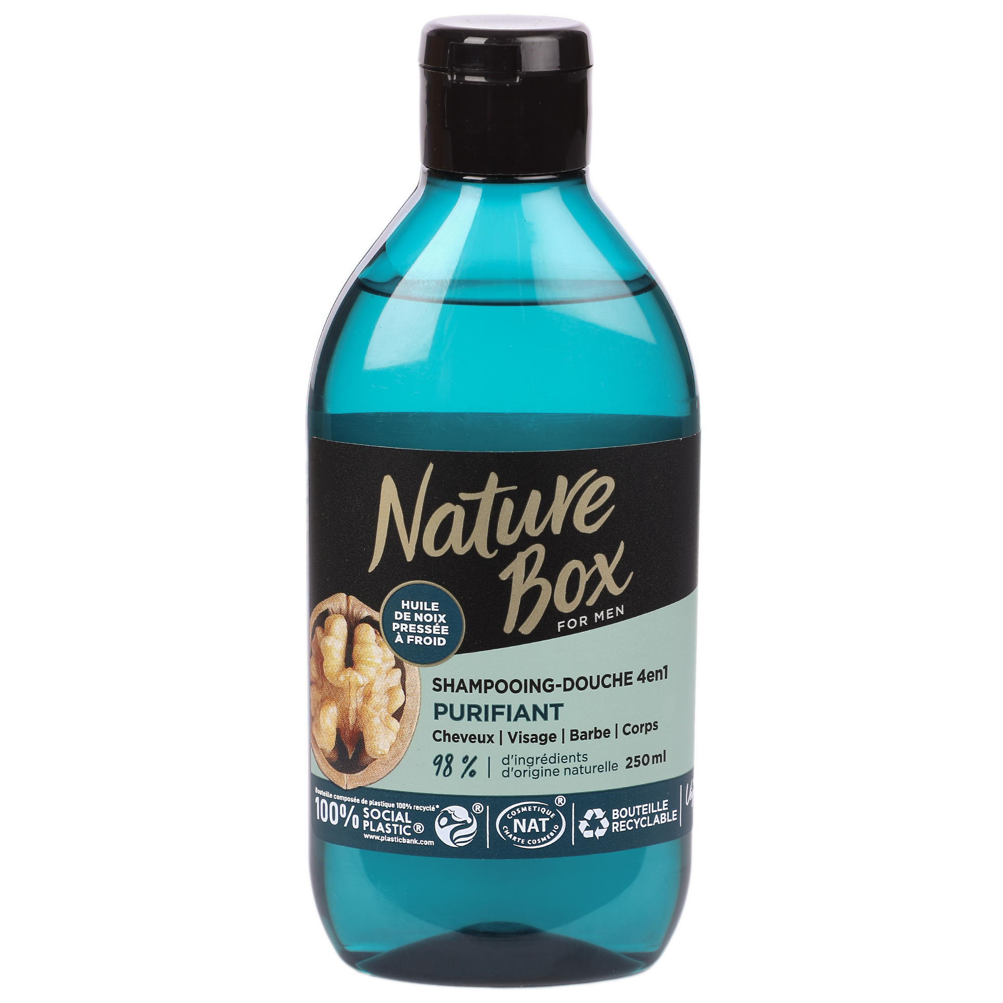 SHAMPOING DOUCHE 4 EN 1 A LA NOIX CHEVEUX VISAGE BARBE ET CORPS