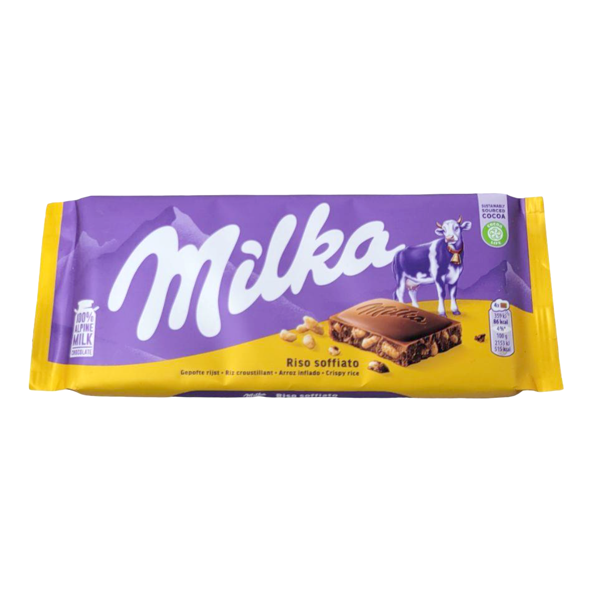 Tablette de chocolat lait riz croustillant