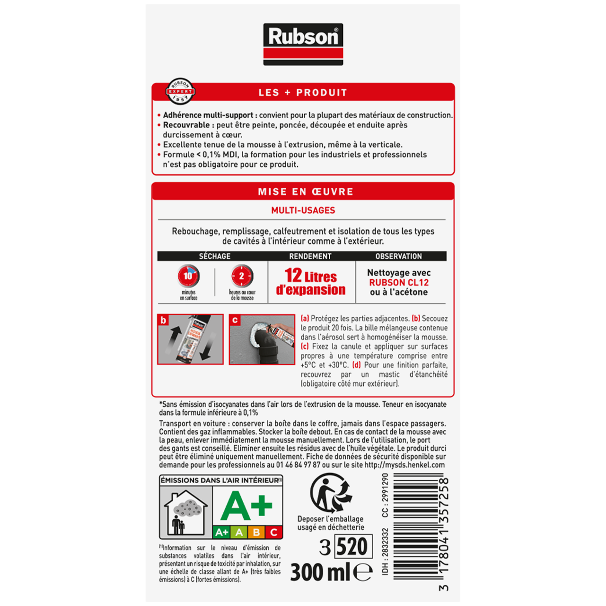 Mousse expansive mutli-usages