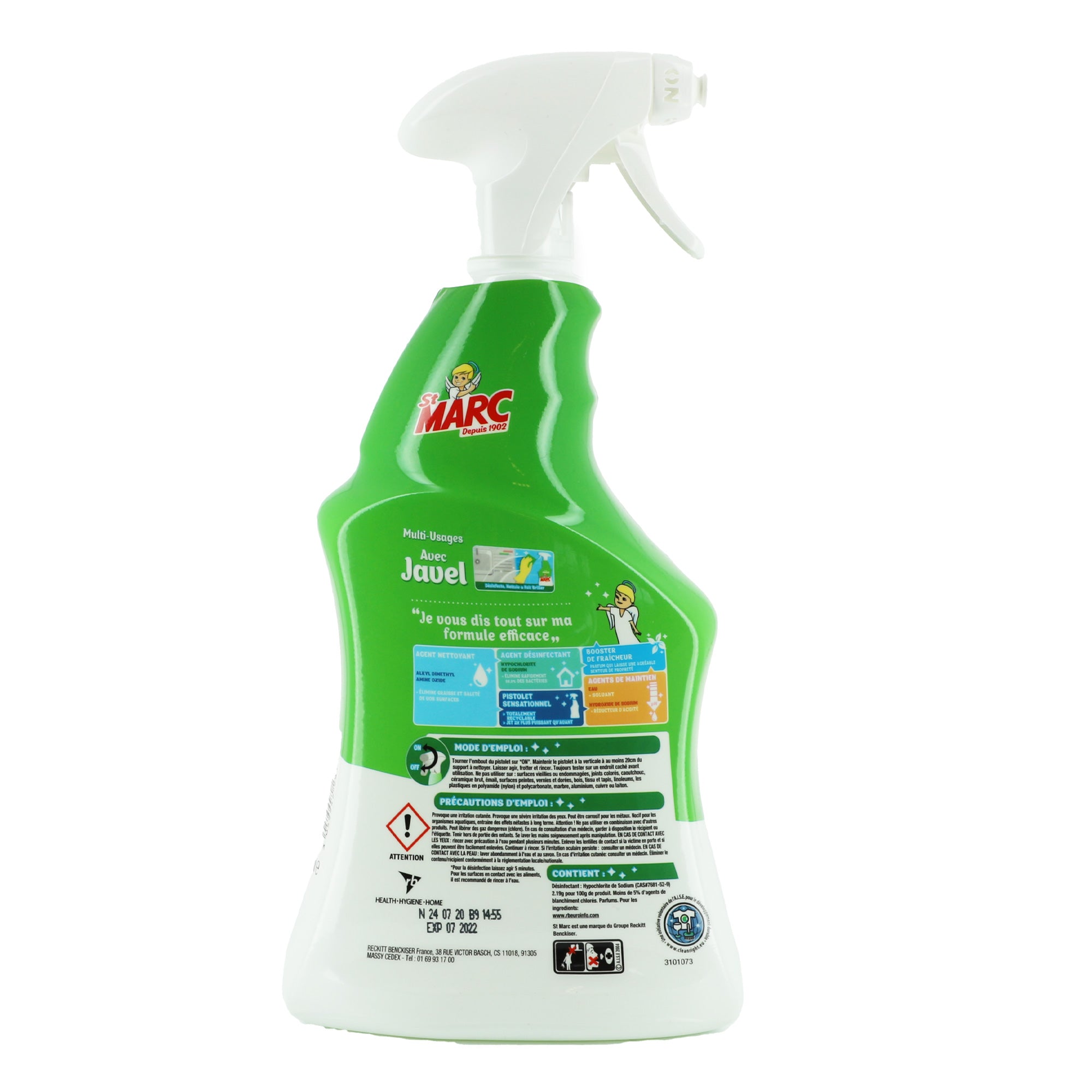 Pistolet nettoyant multi-usages à la javel