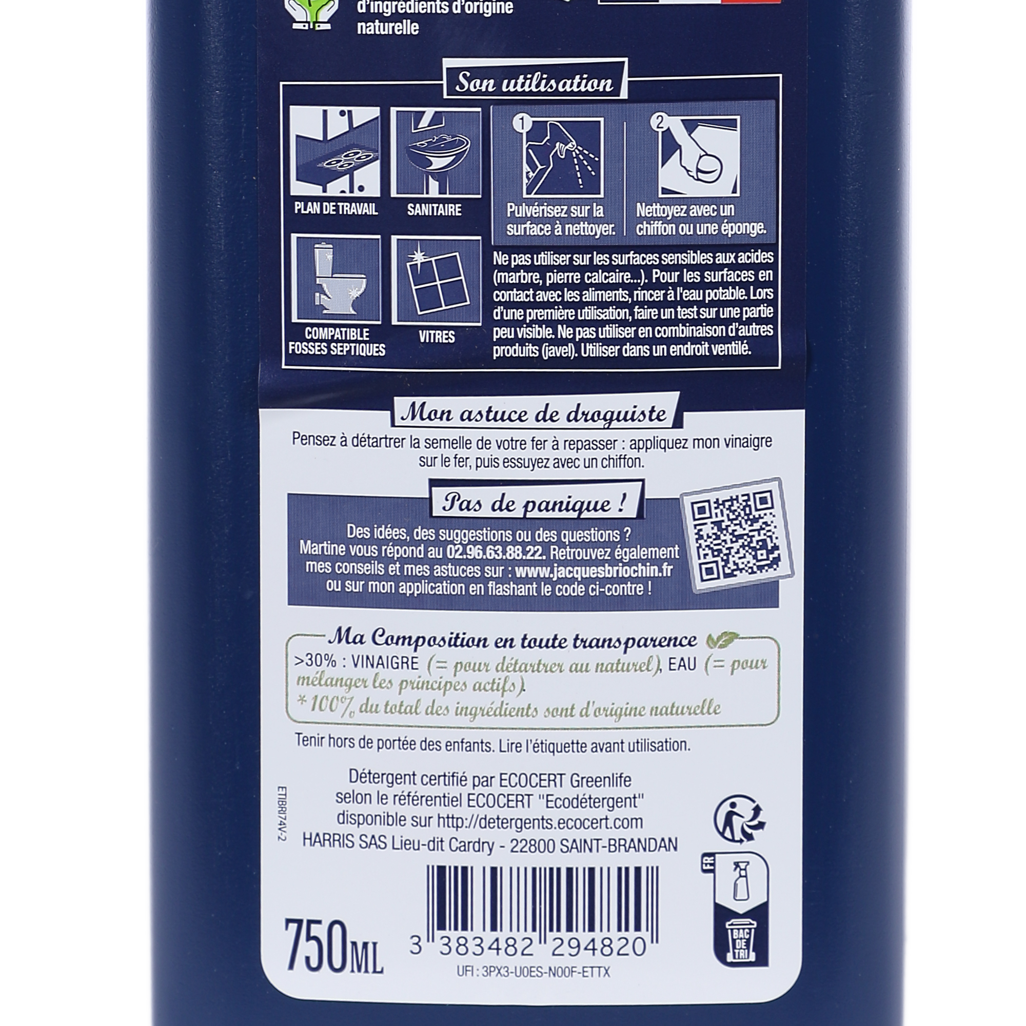 Spray l'authentique vinaigre de ménage prêt à l'emploi