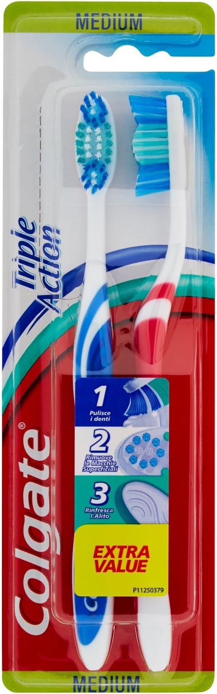 2 brosses à dents triple action medium