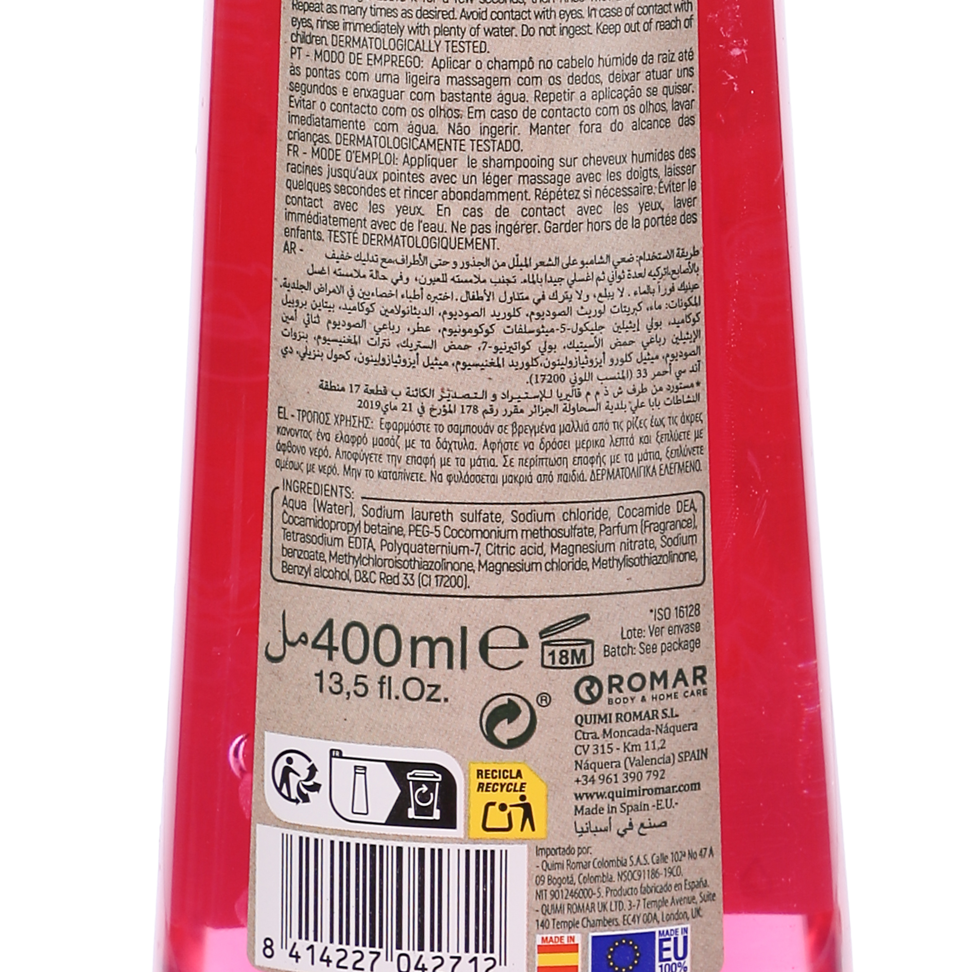 Shampoing à la fraise