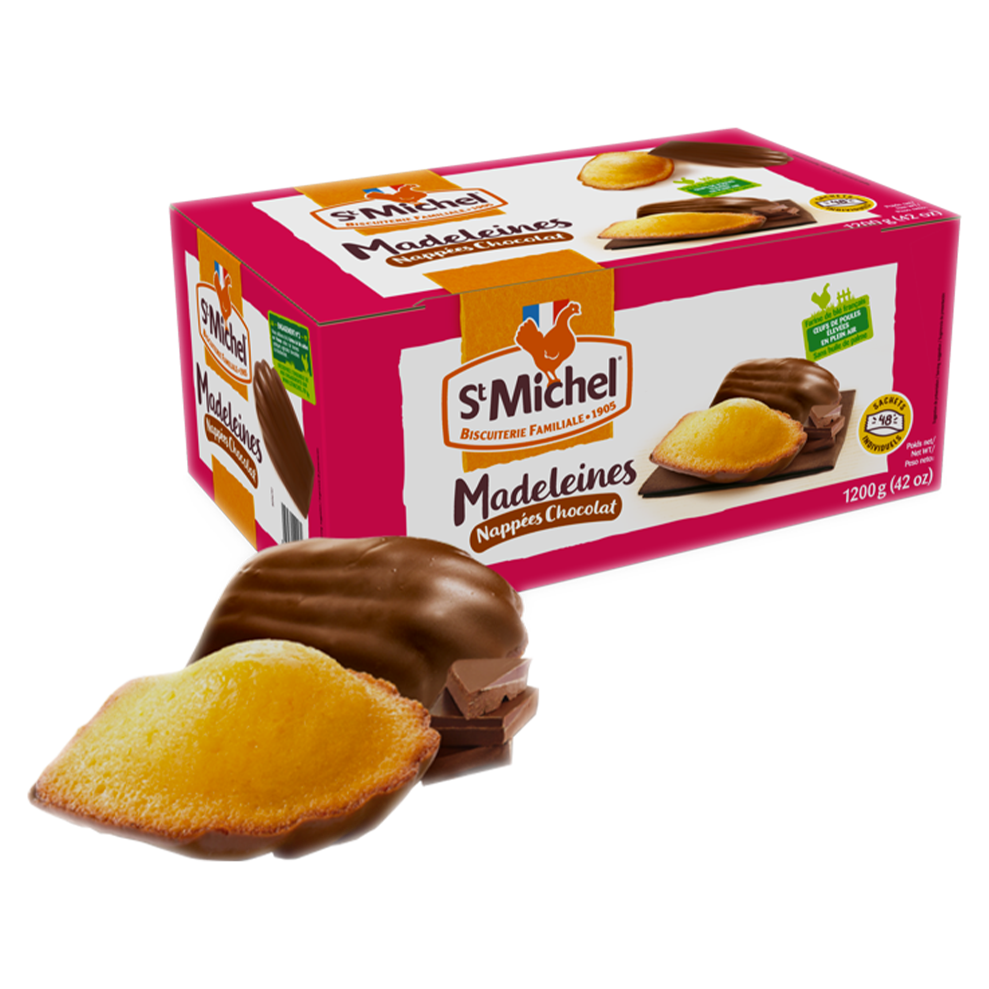 48 madeleines nappées chocolat