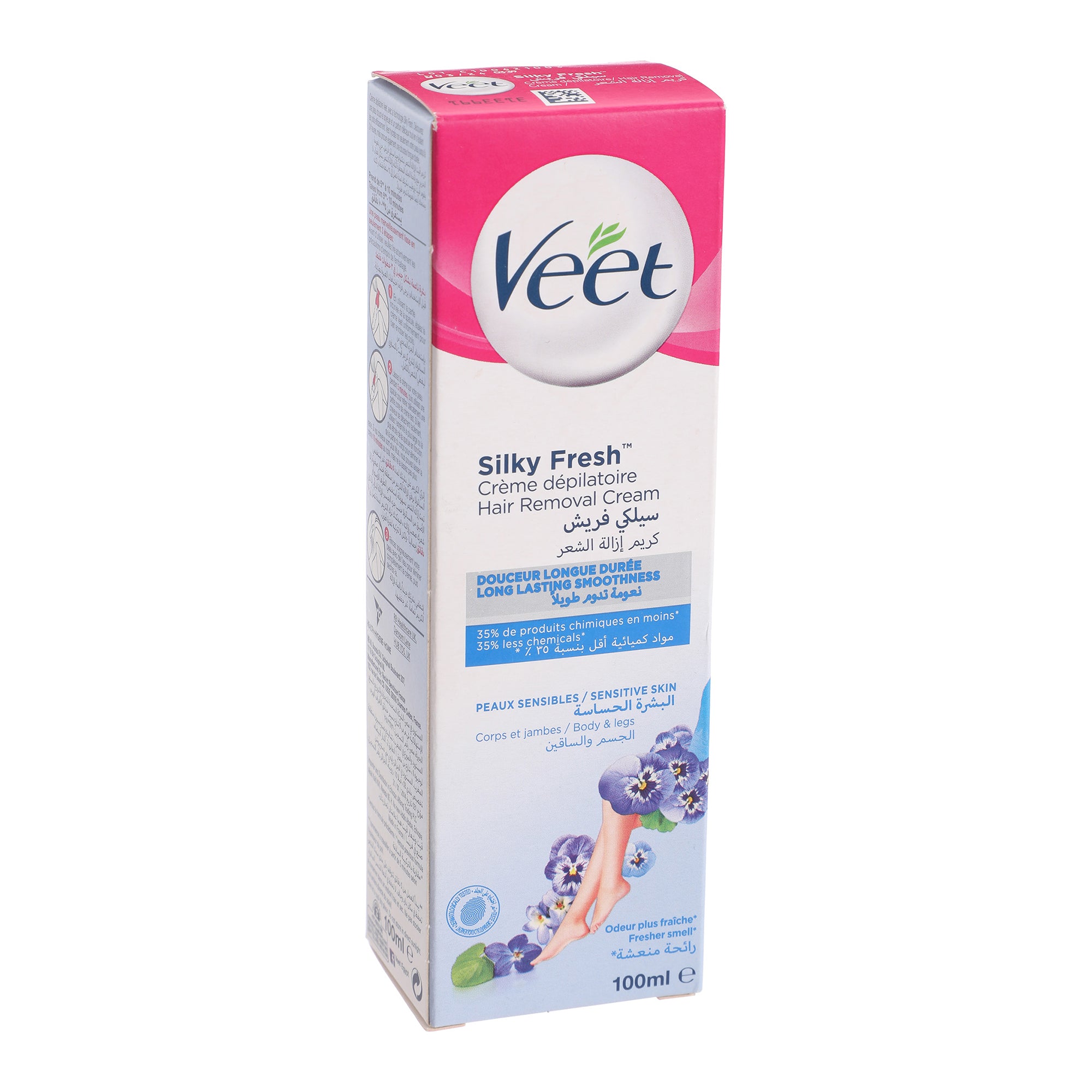 Crème d'épilatoire Silk et Fresh peaux sensibles
