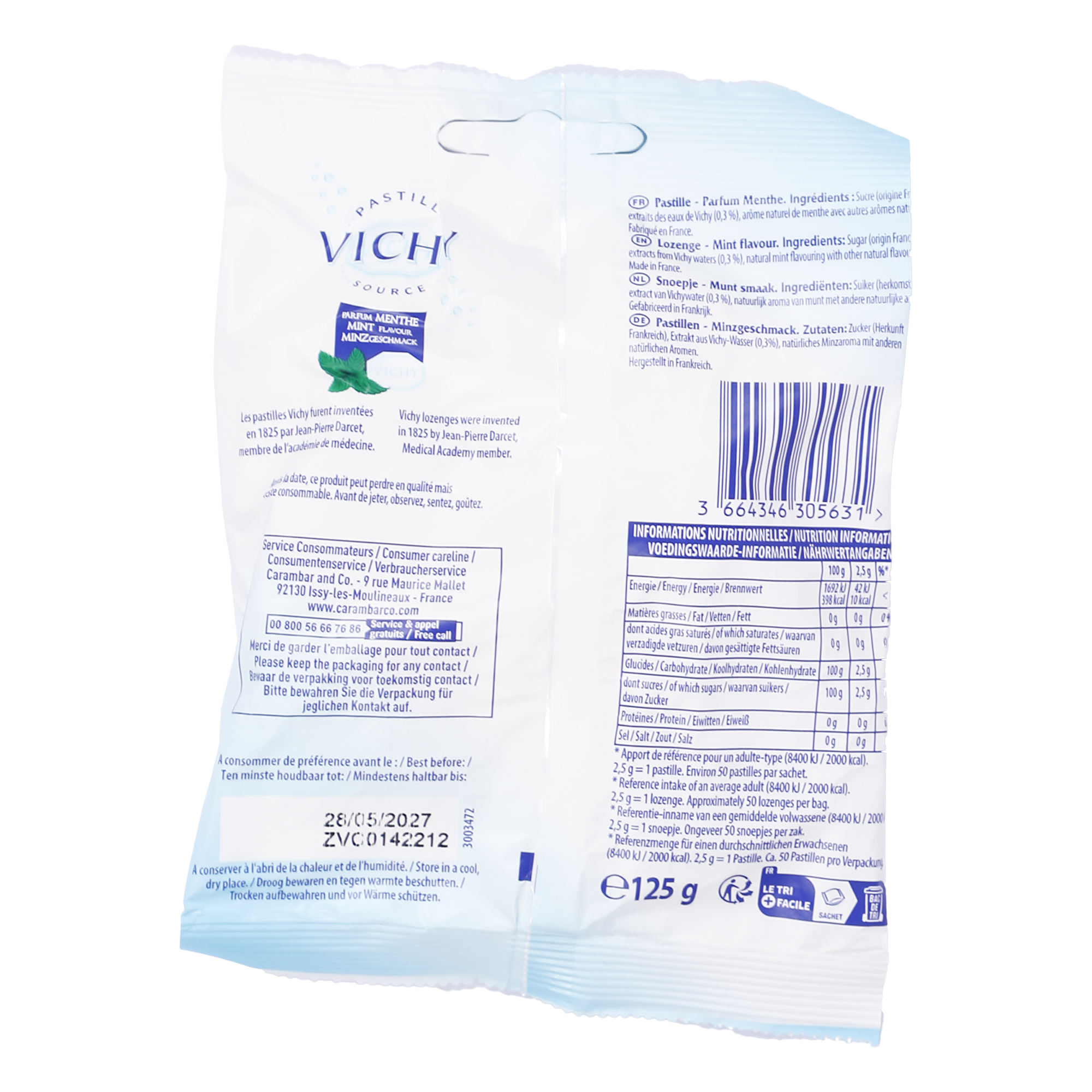 Sachet Vichy pastille à la menthe