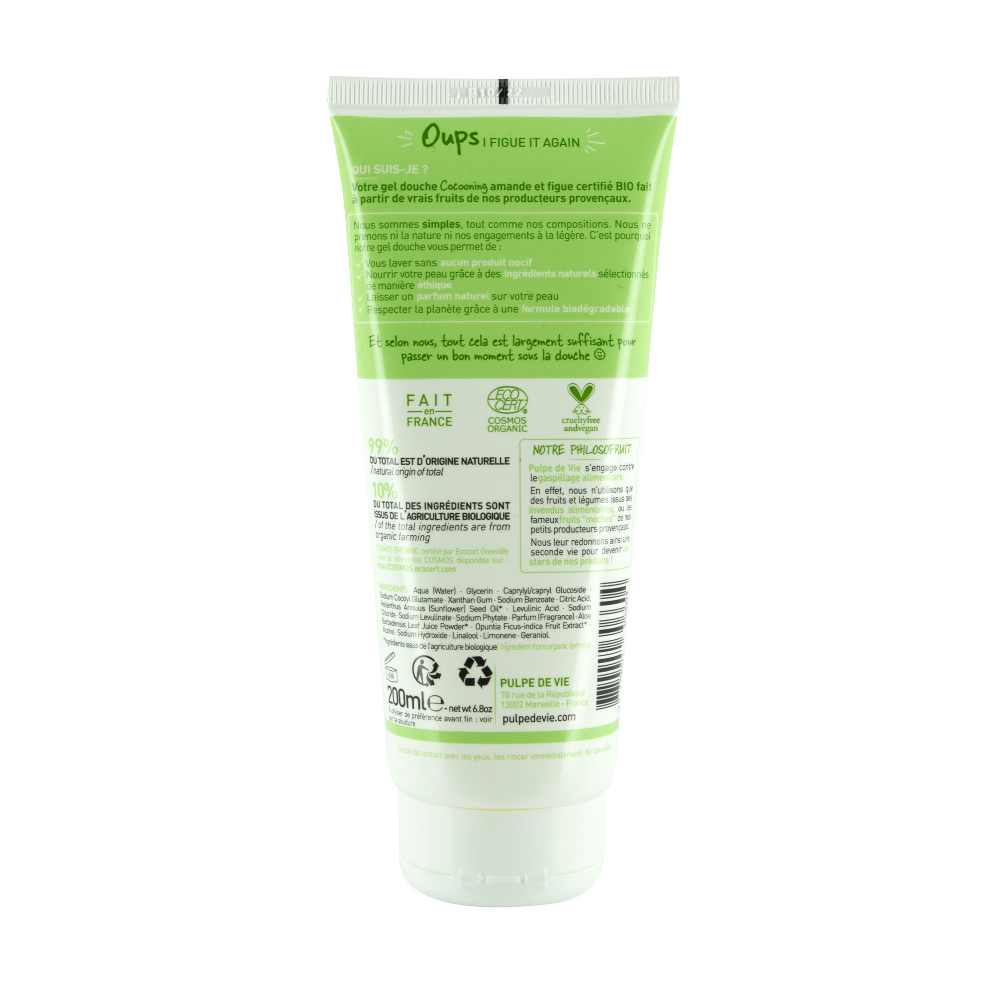 Gel douche nourrissant amande et figue bio