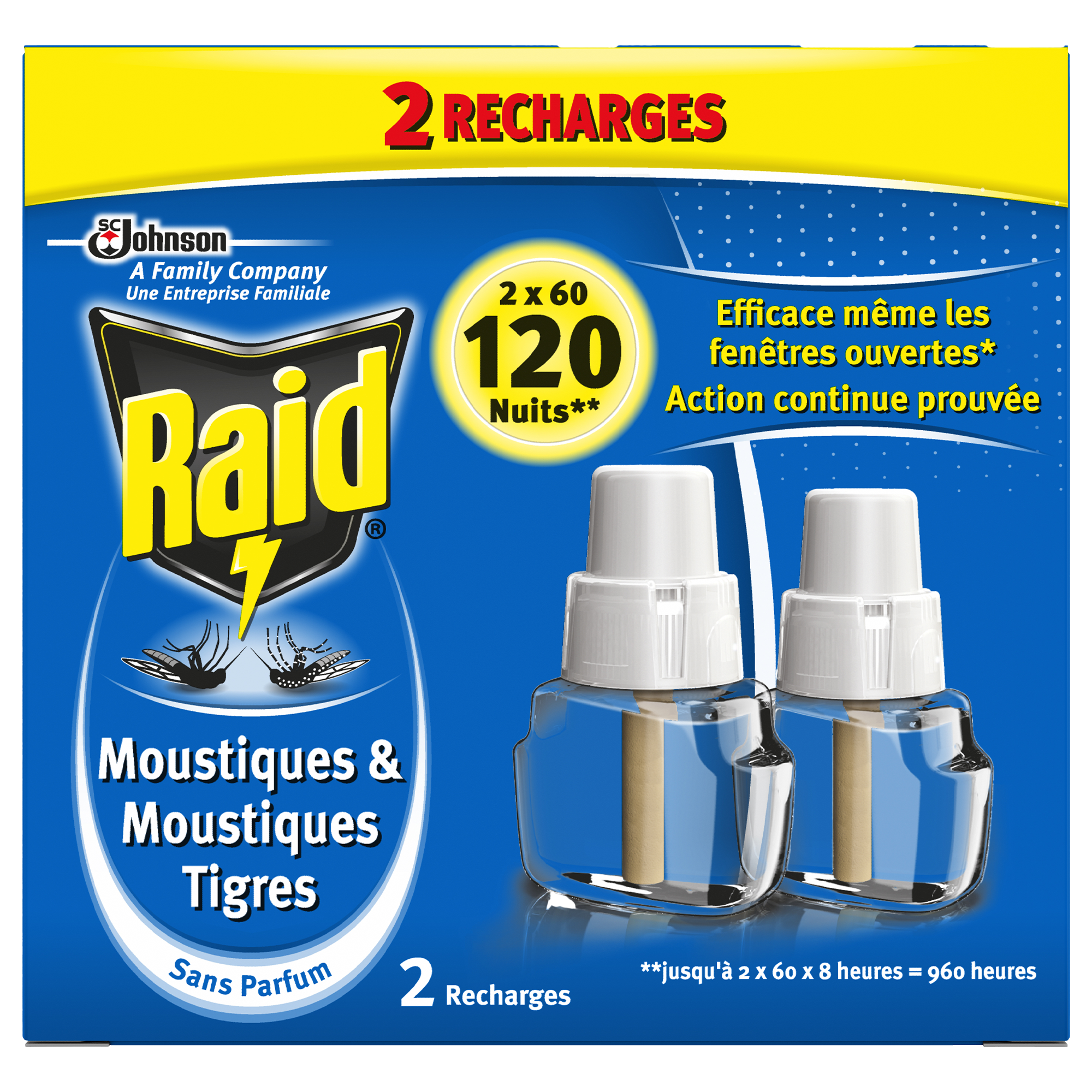 RECHARGE REPULSIF MOUSTIQUES ET MOUSTIQUES TIGRES 2 RECHARGE 60 NUITS