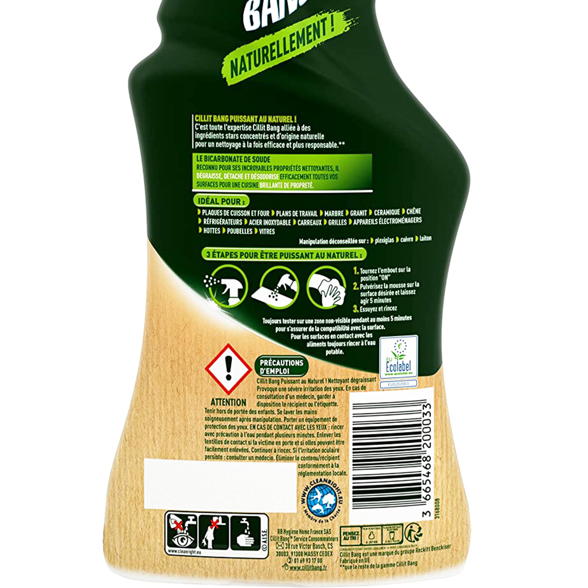Pistolet nettoyant dégraissant au bicarbonate