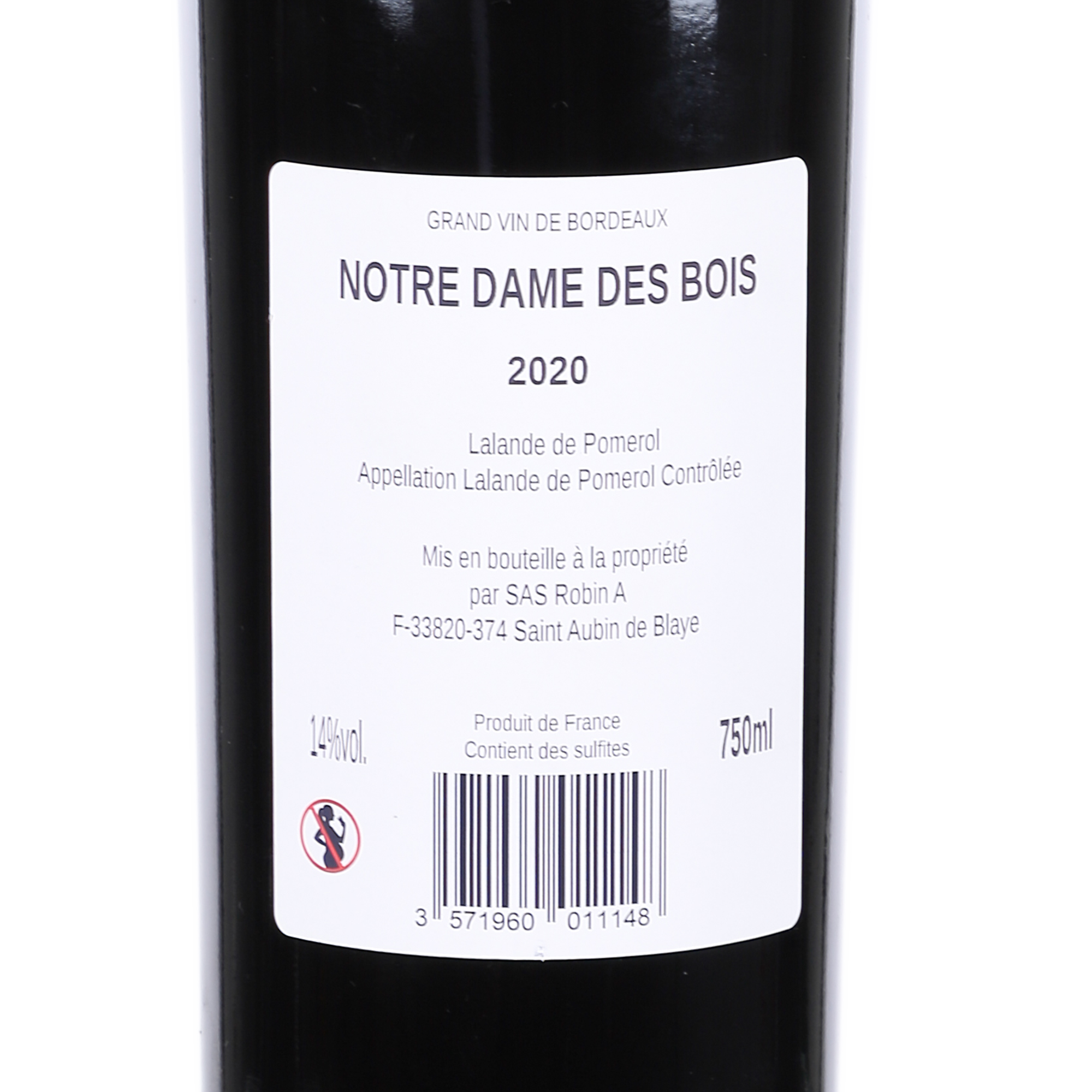 NOTRE DAME DES BOIS LALANDE POMEROL BORDEAUX 2020 14%