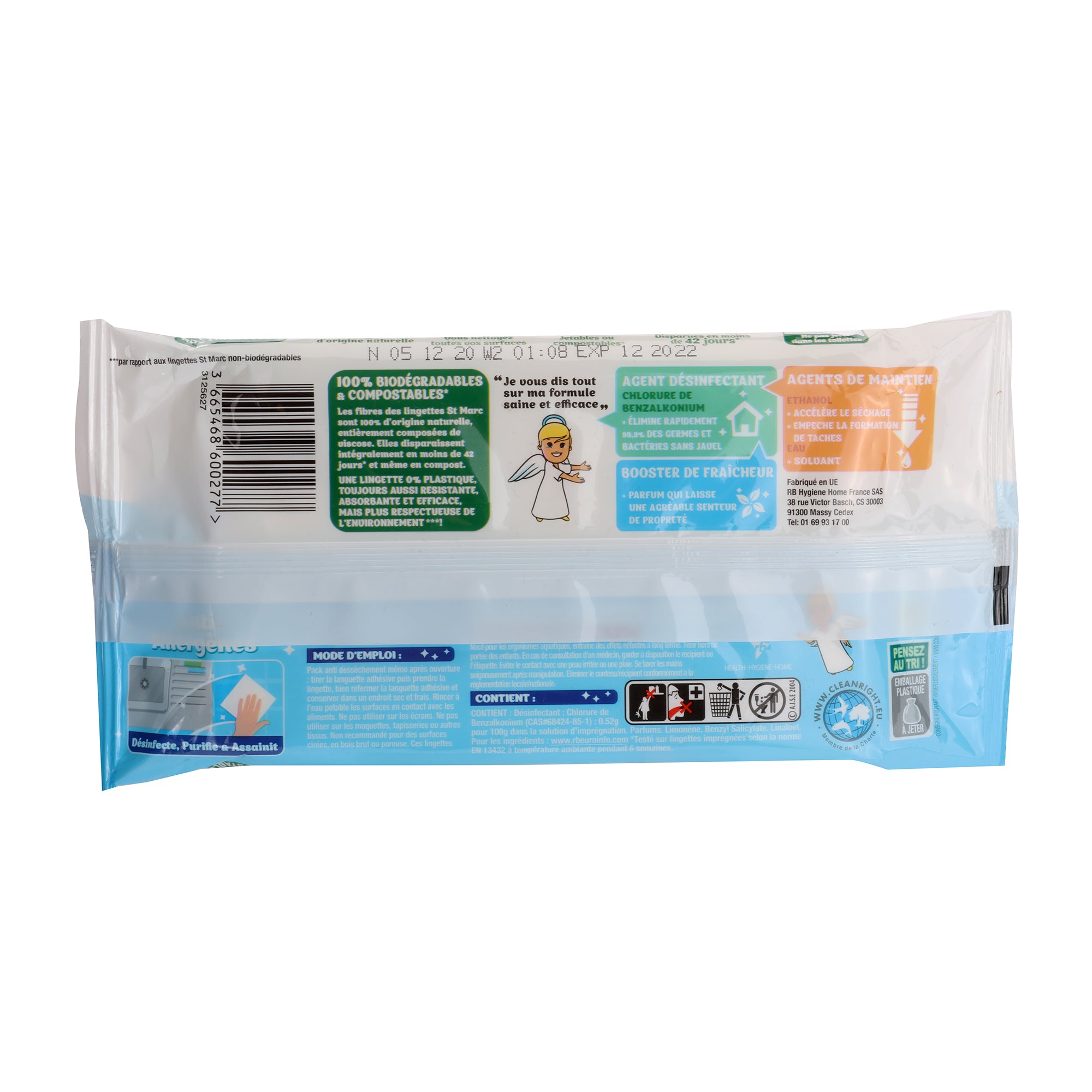 42 lingettes extra-larges anti-allergènes