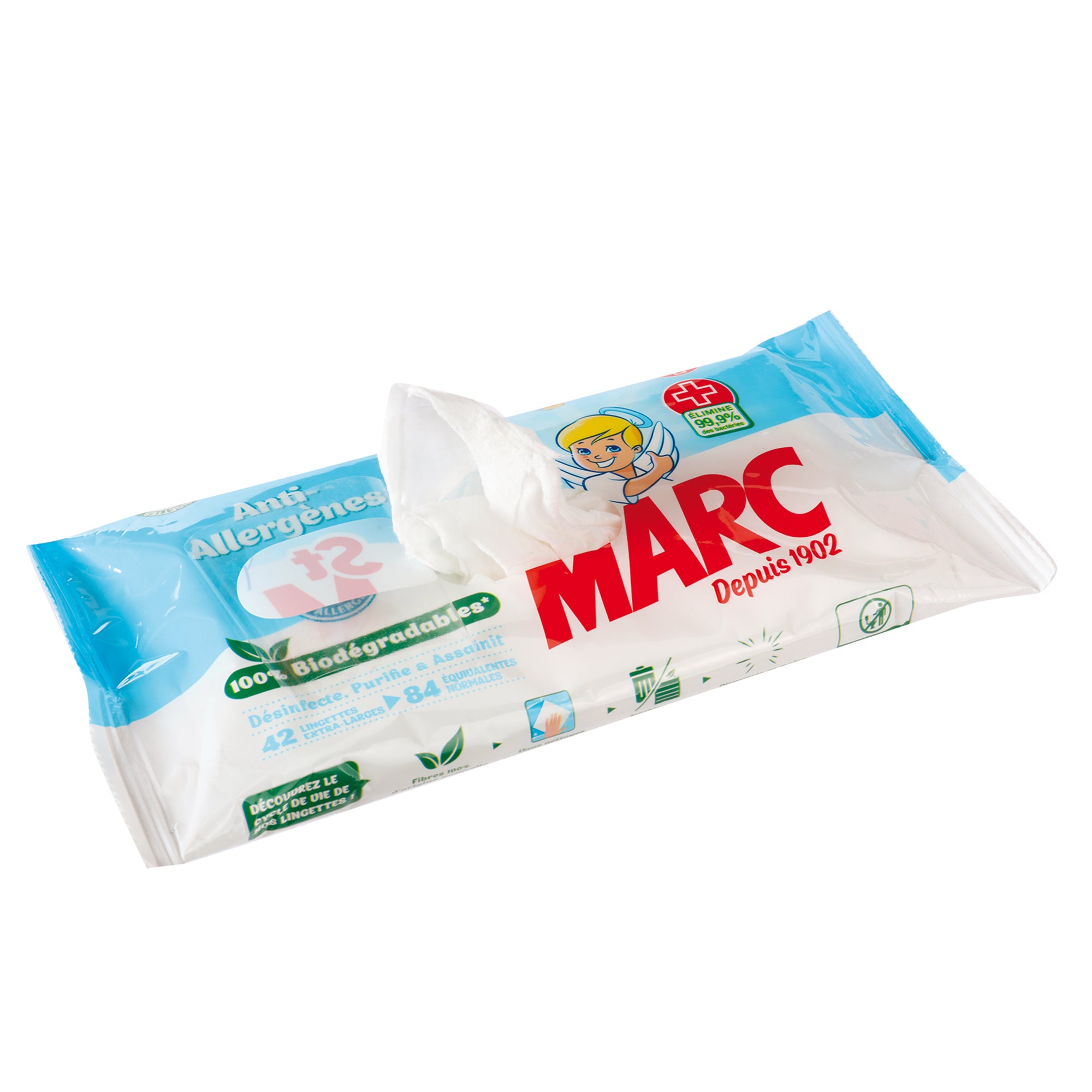 42 lingettes extra-larges anti-allergènes