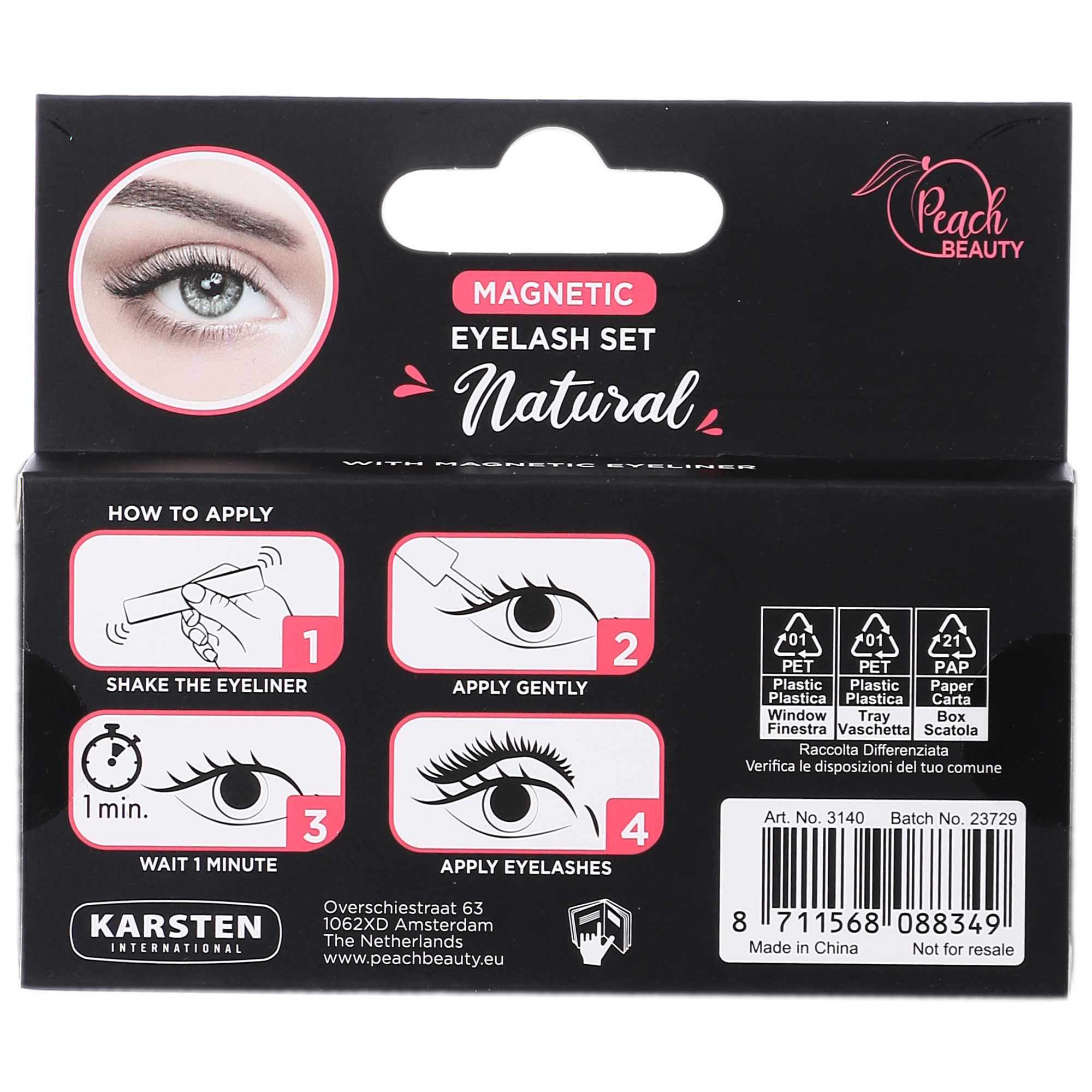 Kit de 2 faux-cils magnétique avec eyeliner magnétique