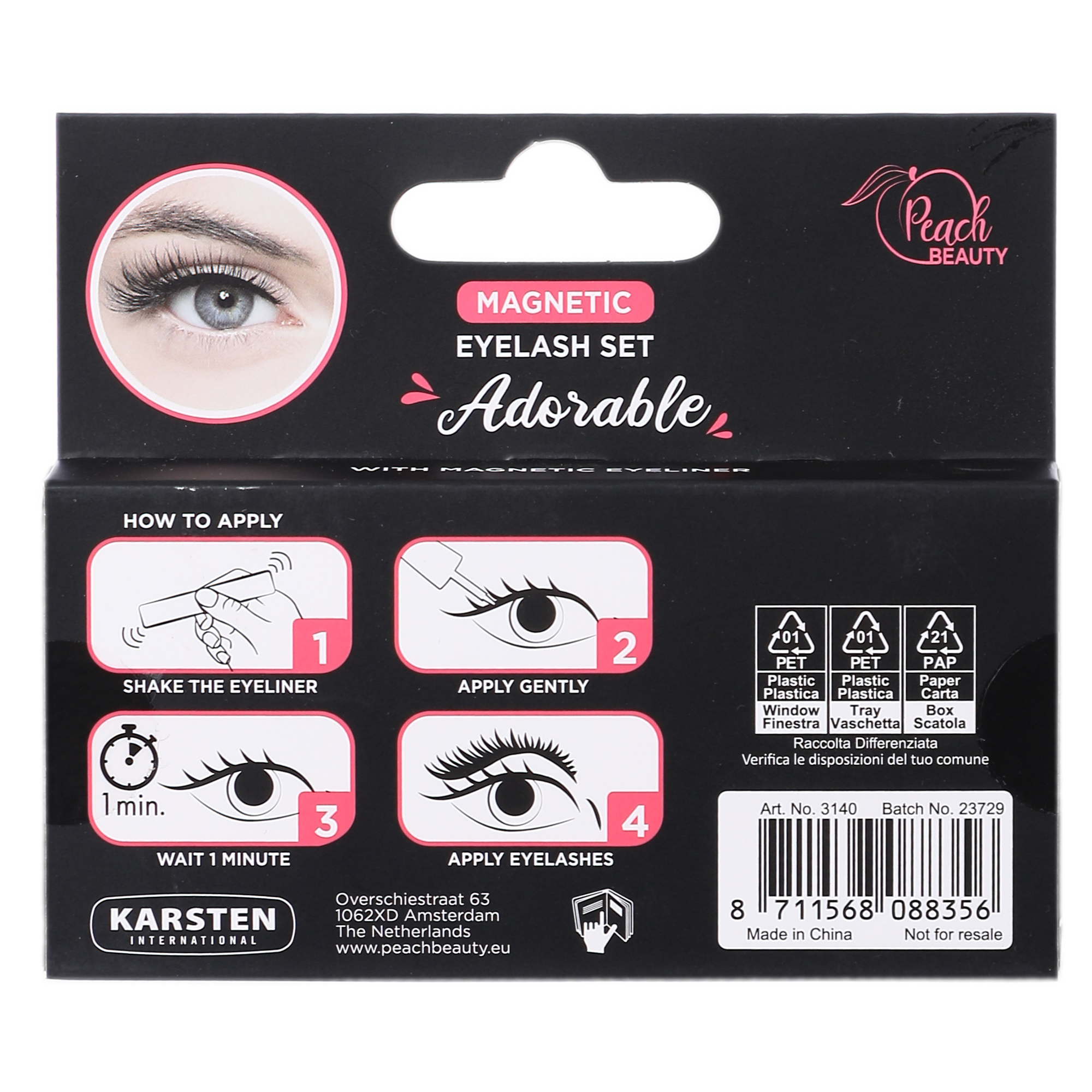 Kit de 2 faux-cils magnétique avec eyeliner magnétique