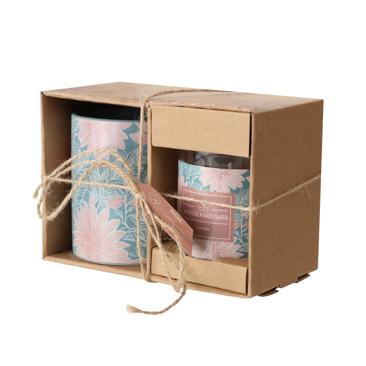 Coffret mug + bougie Floral Rose