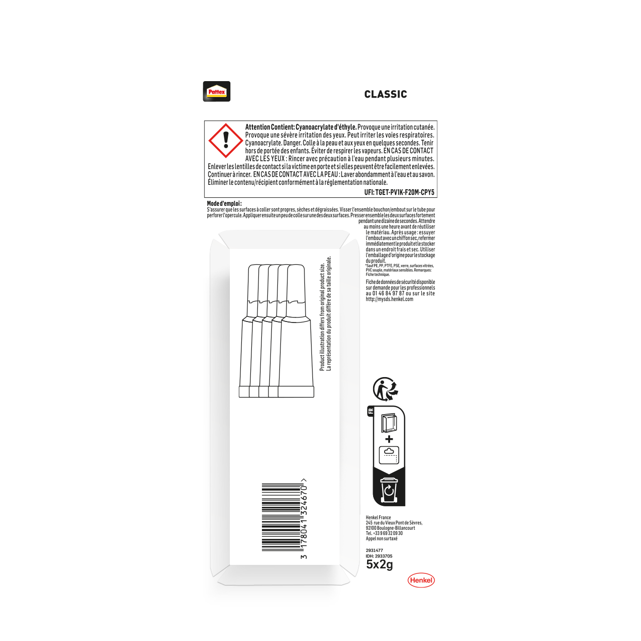 5 tubes de colle liquide 5X2g