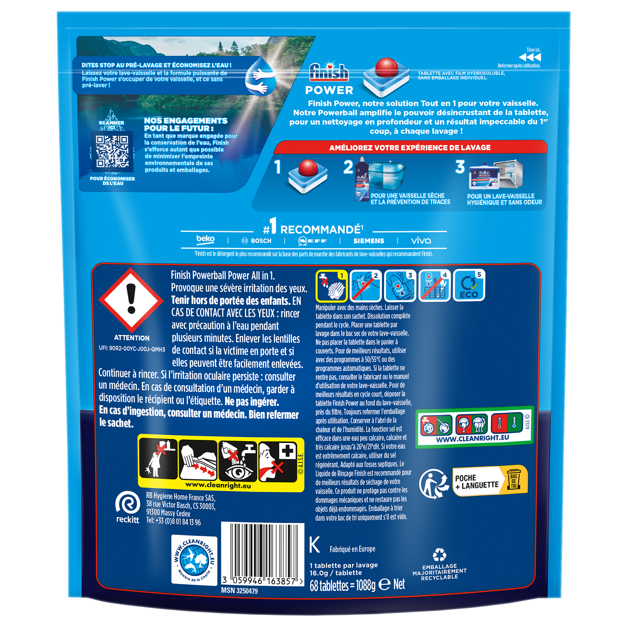 68 tablettes lave vaisselle tout en 1