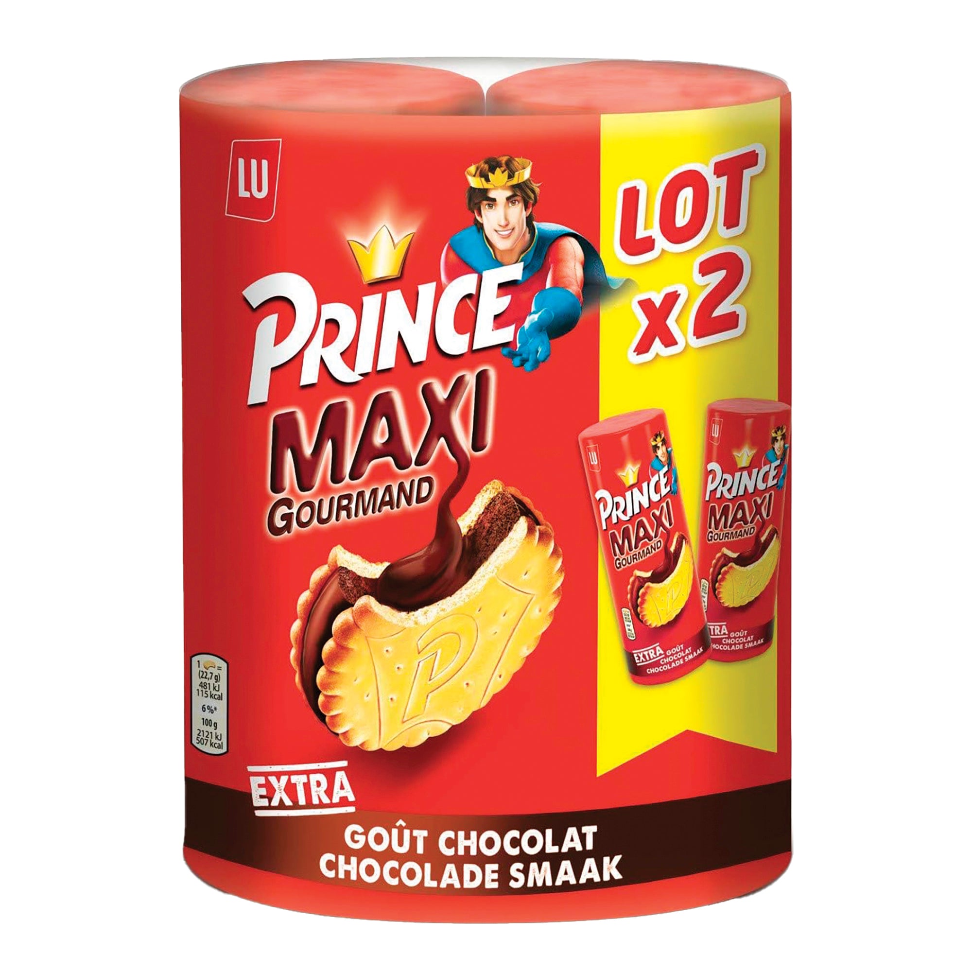Lot de 2 paquets de biscuits fourrés au chocolat maxi