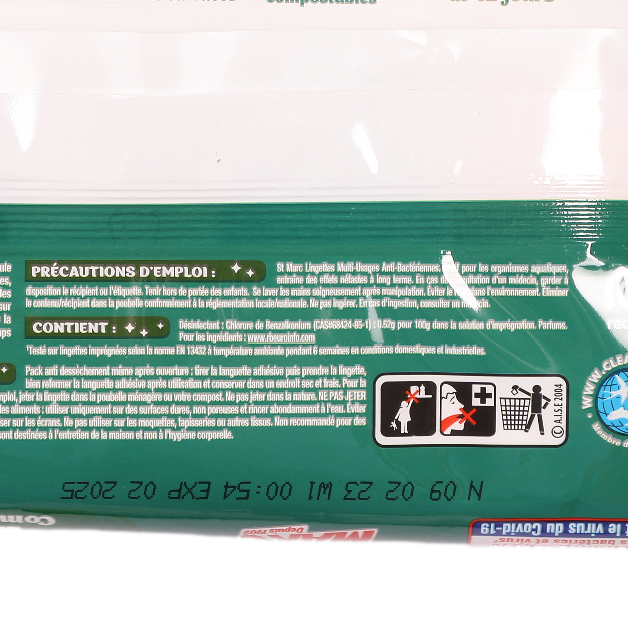 80 lingettes extra-larges antibactériennes